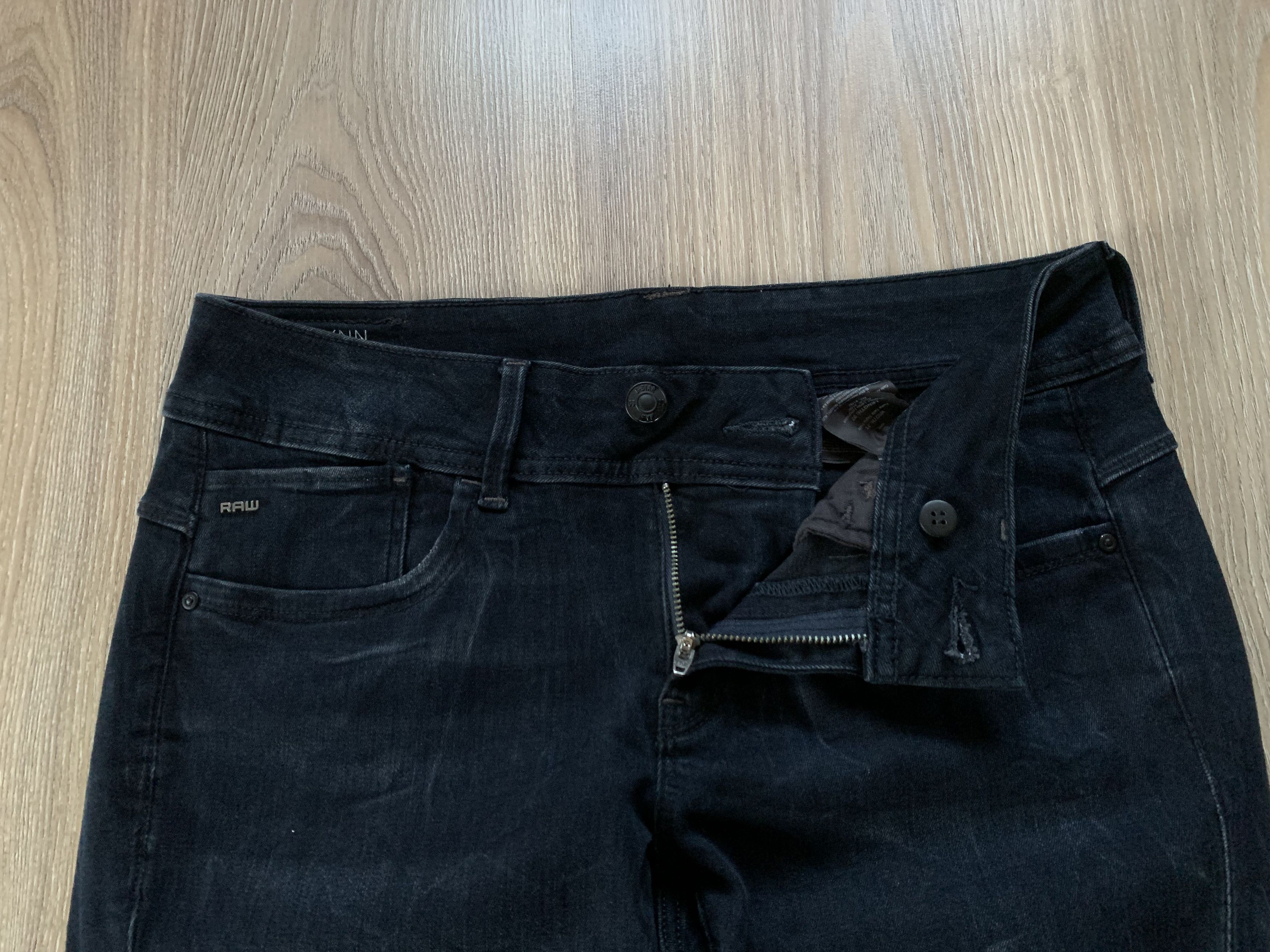 Denime G-Star RAW Lynn Mid Skinny Black Jeans Size 31" - 6 Thumbnail