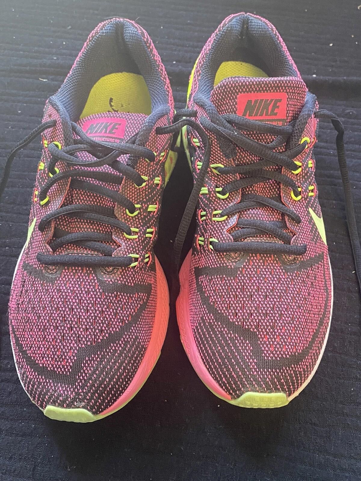 Nike Nike Air Zoom Structure 8 Pink Power Ghost Green Black Volt Size US 8 / IT 38 - 1 Thumbnail