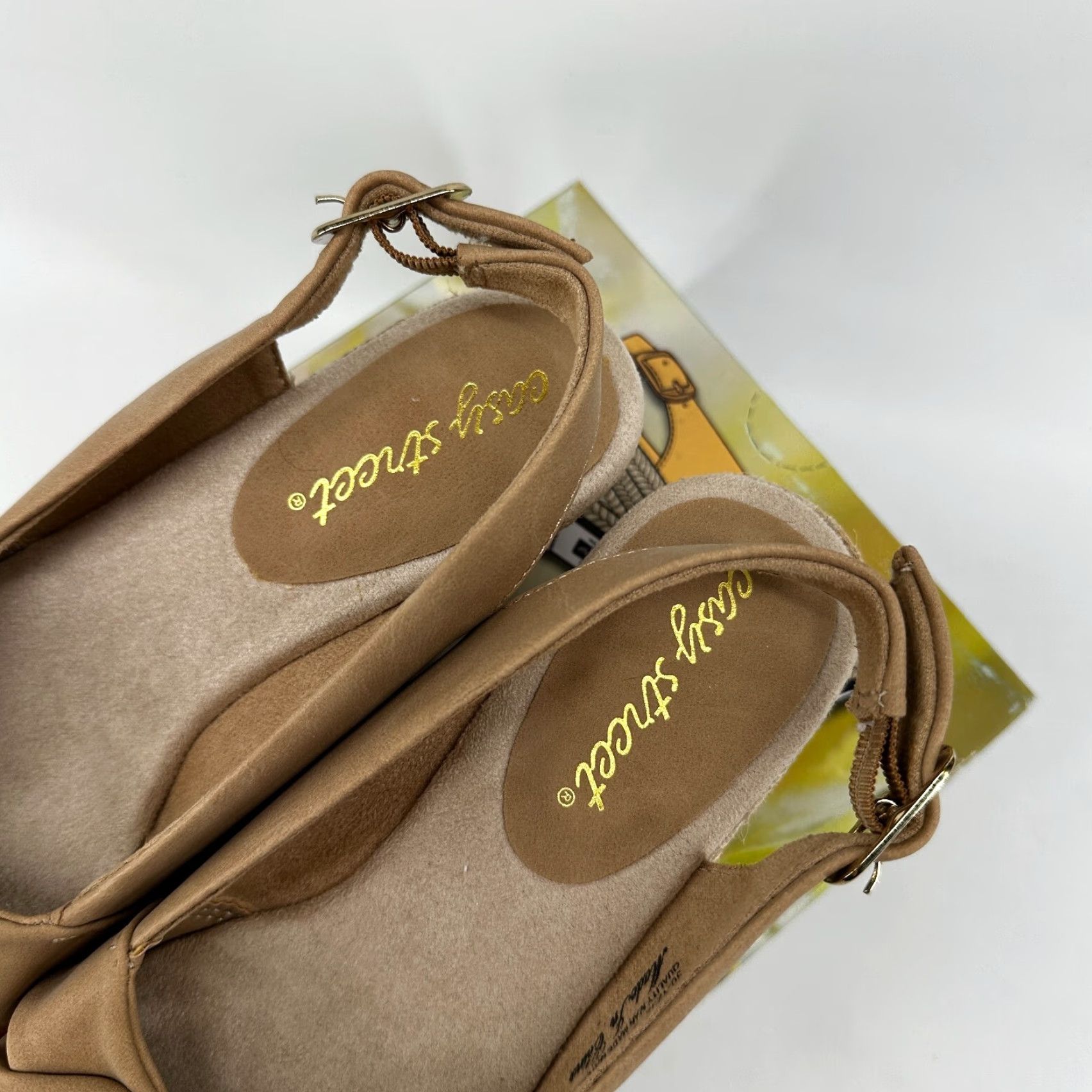 Vintage Easy Street Women's Maureen Brown Open Toe Espadrille Slingback Sandals Size 5M Size US 5 / IT 35 - 3 Thumbnail