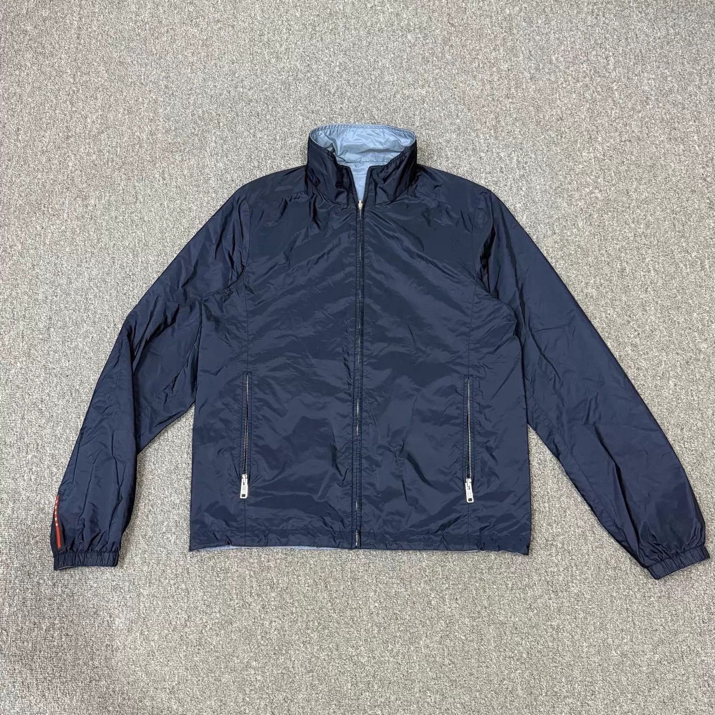 Prada Prada Blue Hem Logo Nylon Double-Sided Jacket 50 99 New Size US M / EU 48-50 / 2 - 1 Thumbnail