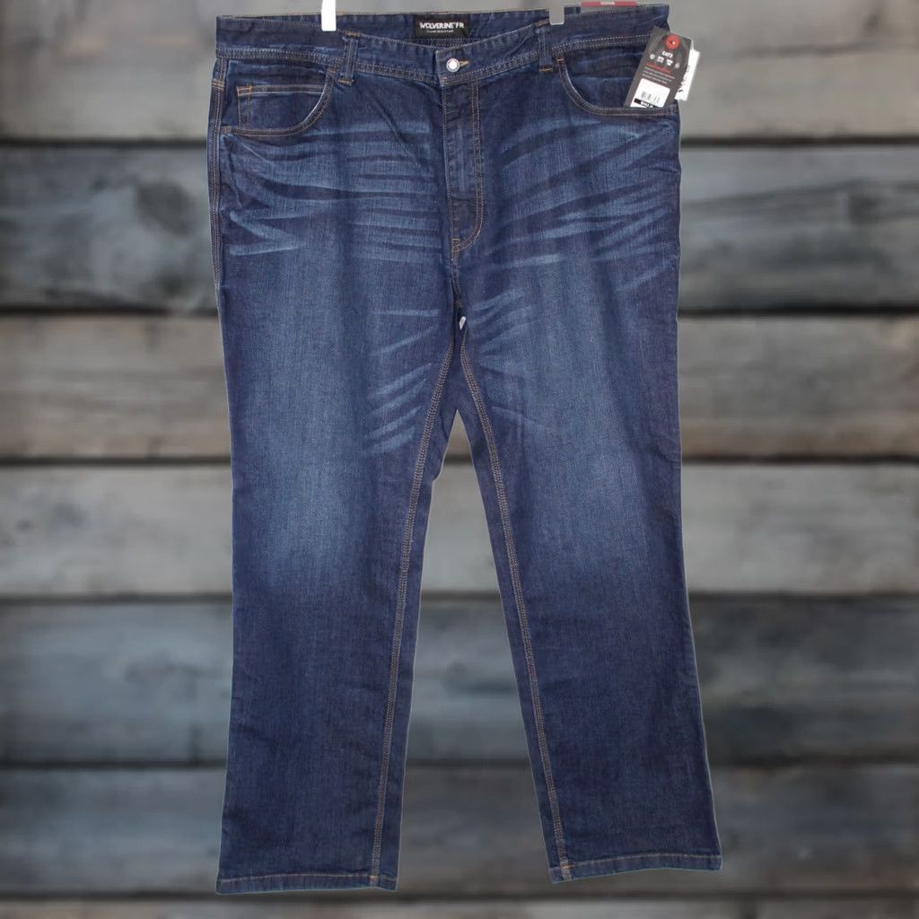 Denime Wolverine Men's FR Stretch Denim Traditional Fit 44 x 34 Dark Blue Jeans Size US 44 / EU 60 - 1 Thumbnail