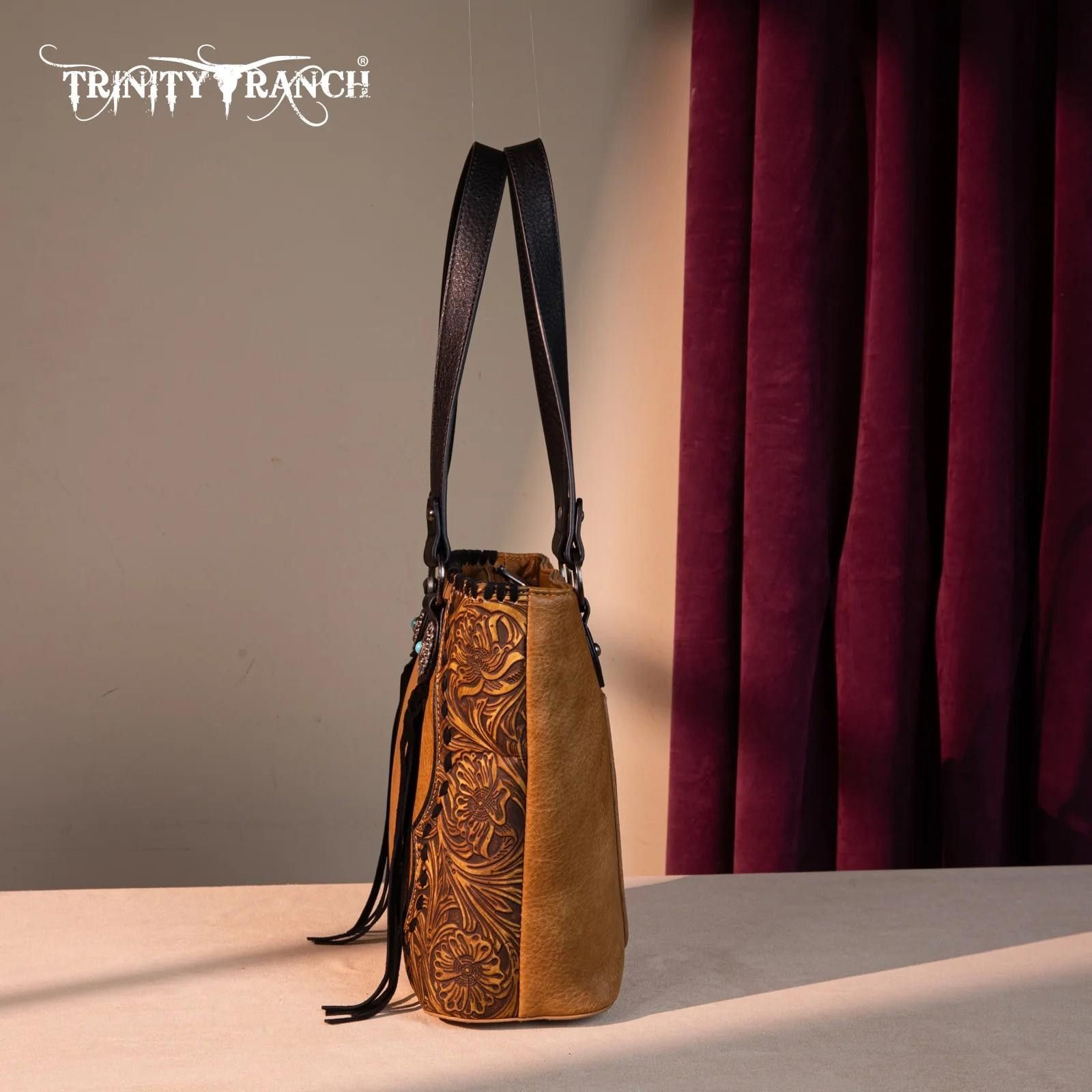 Designer Trinity Ranch Leather Tote Bag - Stylish Durable Design Size ONE SIZE - 3 Thumbnail