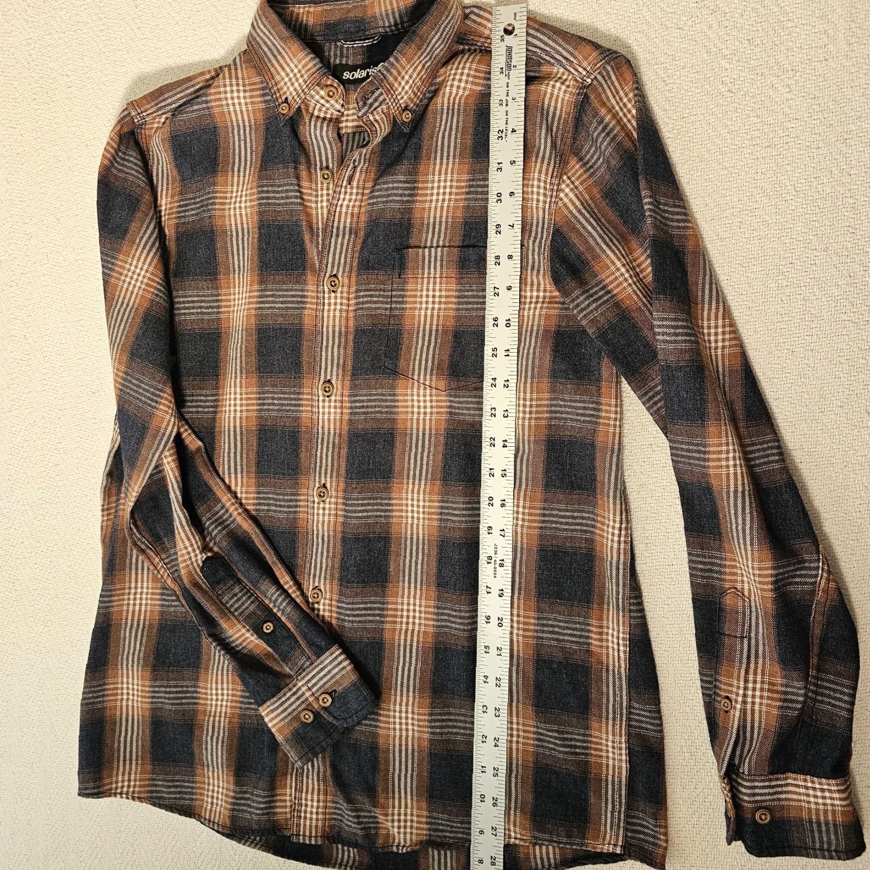 Vintage Solaris Mens M Flannel Shirt Button Down Brown Plaid Long Sleeve Cotton Size US M / EU 48-50 / 2 - 4 Thumbnail