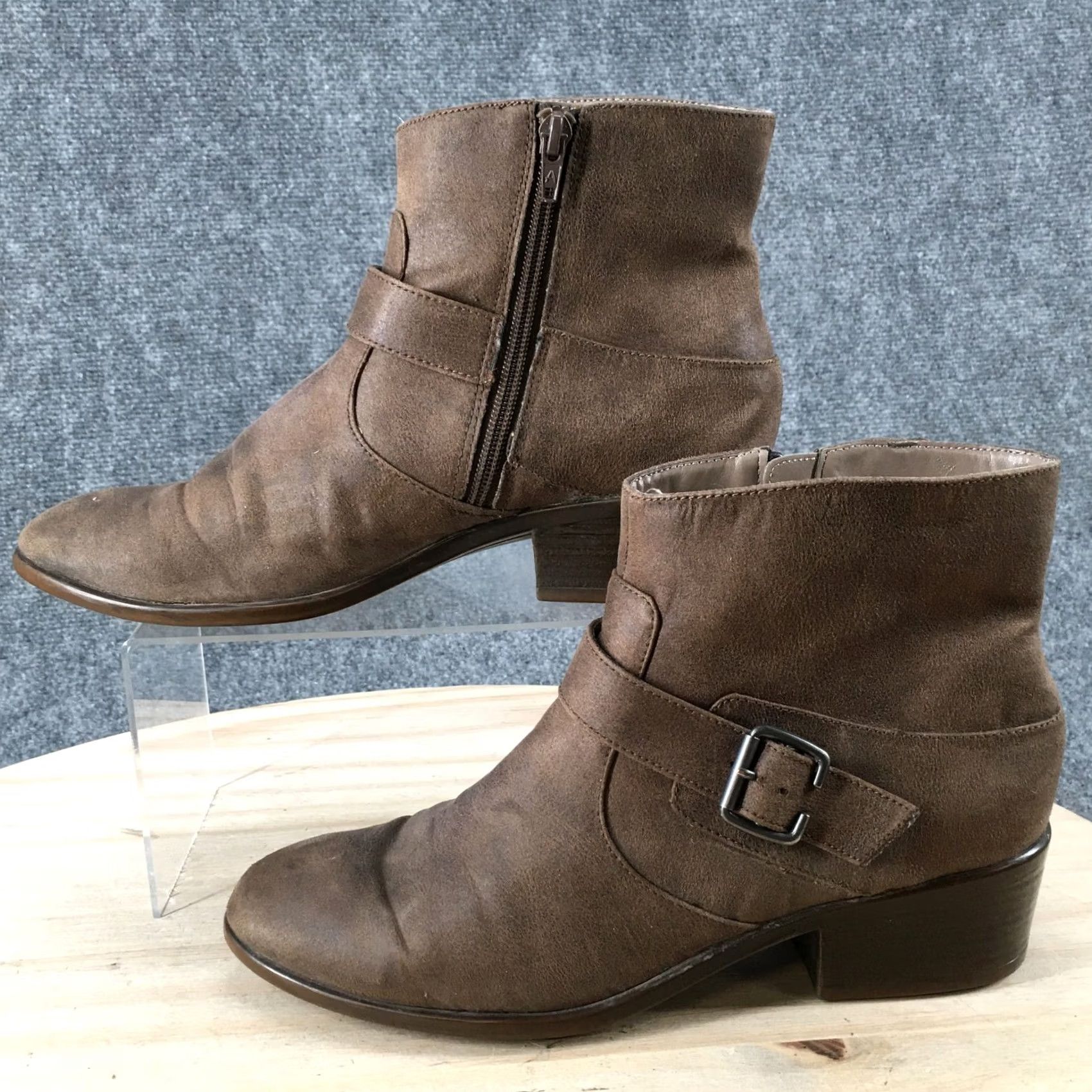 Vintage A2 By Aerosoles Boots Womens 9.5 M My Way Ankle Bootie Brown Casual Block Heels Boots Size US 10 / IT 40 - 2 Thumbnail