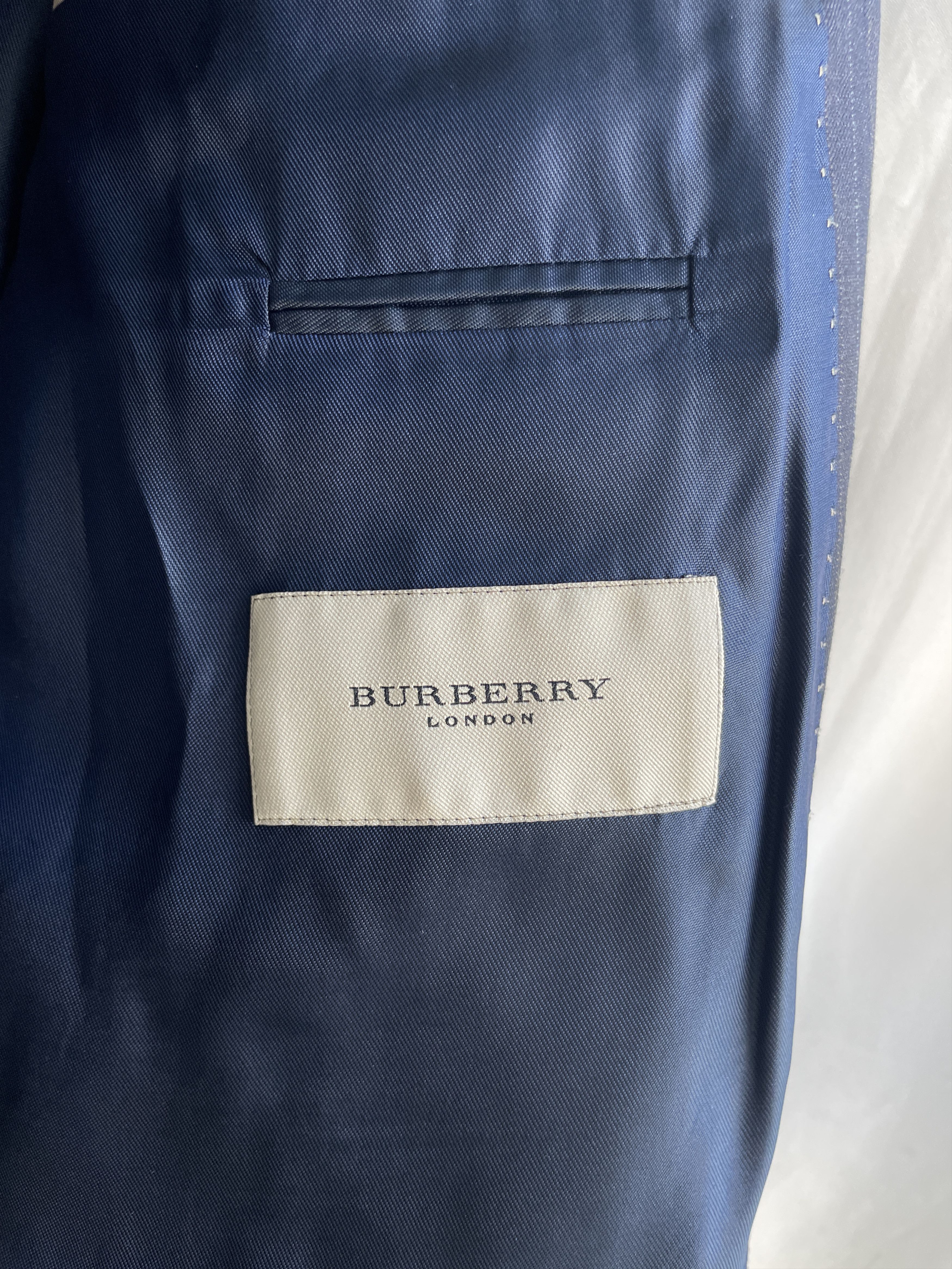 Burberry Burberry K-Knopf Striped Navy Wool Suit Jacket Blazer Size 44R - 7 Thumbnail