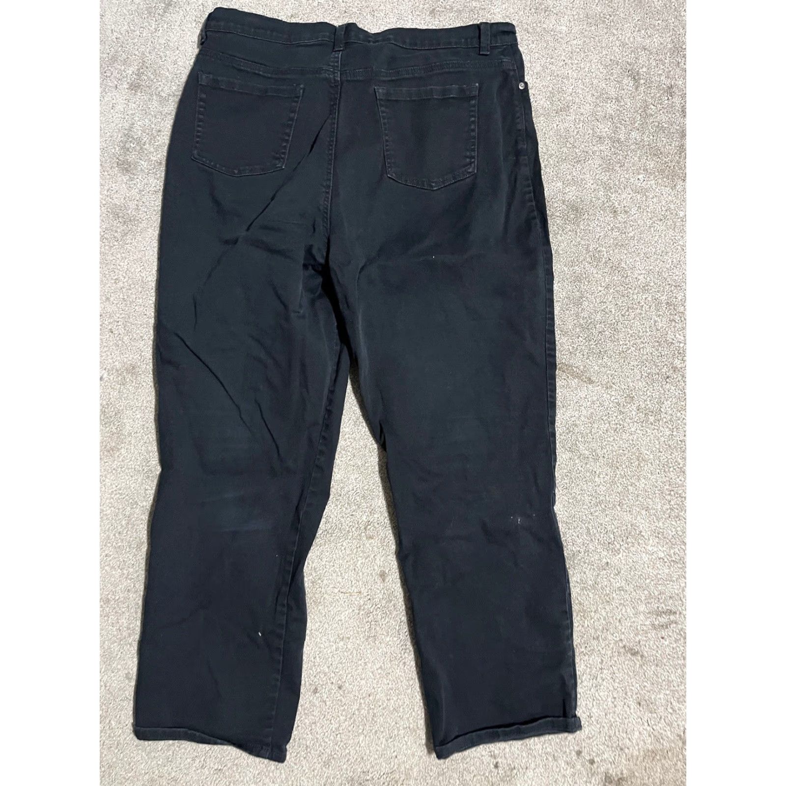 Gloria Vanderbilt VINTAGE Gloria Vanderbilt Women’s Denim Jeans Amanda Straight Leg 16 Black Cotton Spandex Size 38" / US 16 / IT 52 - 3 Thumbnail