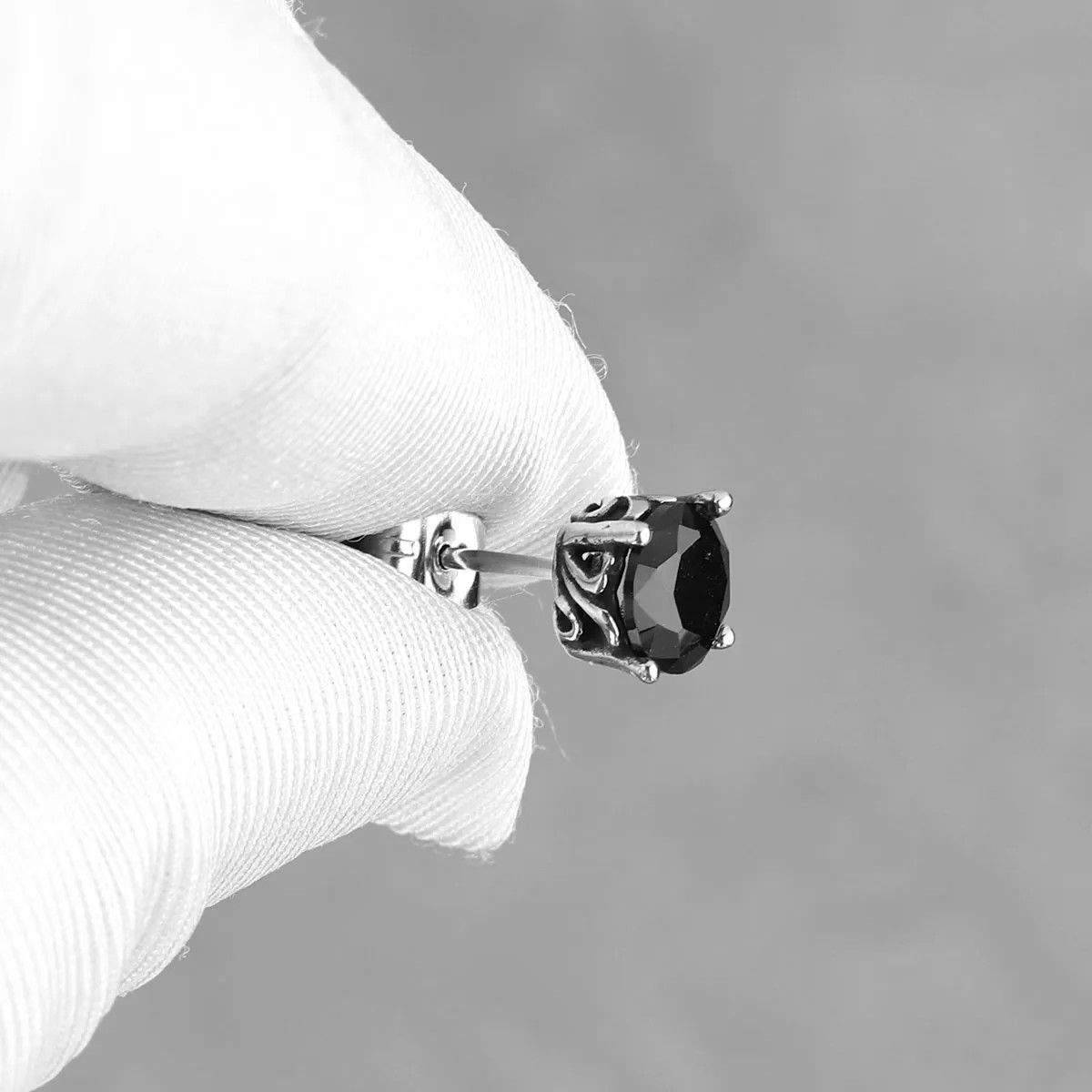 Jewelry Flower Black Stud Earrings Charm Stainless Earring Gift Size ONE SIZE - 5 Thumbnail