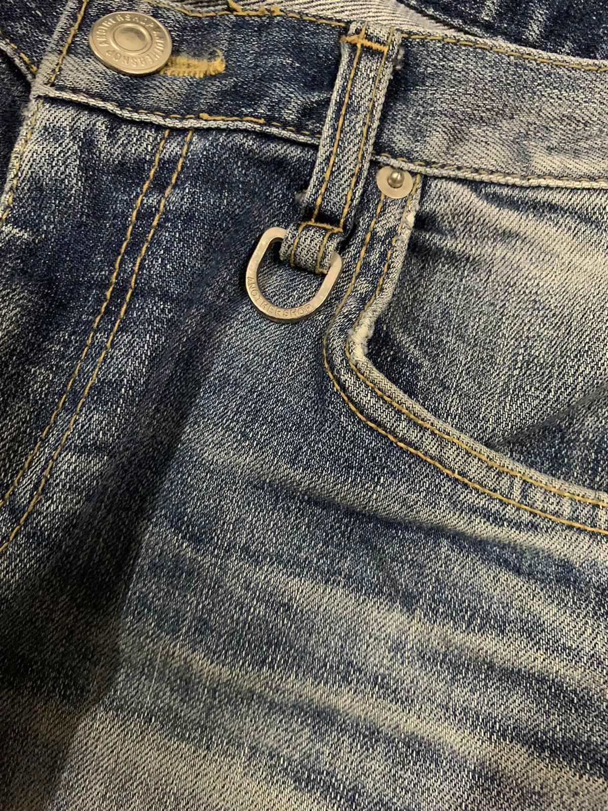 KMRii Vintage Japanese Brand Blue Washed Splatter Distressed Jeans Size US 32 / EU 48 - 7 Thumbnail