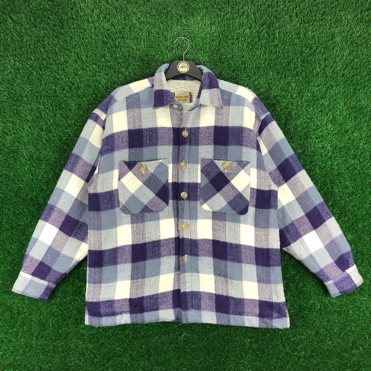 Flannel × Japanese Brand × Vintage Vintage 80's Flannel Jacket Sherpa Lining by Trimmer Craft Size US XL / EU 56 / 4 - 1 Thumbnail