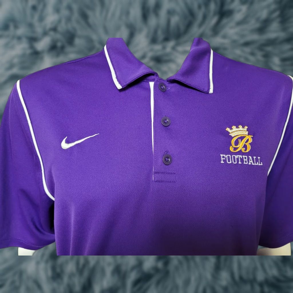 Nike Nike Golf Polo Shirt - Polo - Large - Purple - Blissfield Royals Football - 100% Polyester - Short Sleeve - Men Size US L / EU 52-54 / 3 - 1 Thumbnail