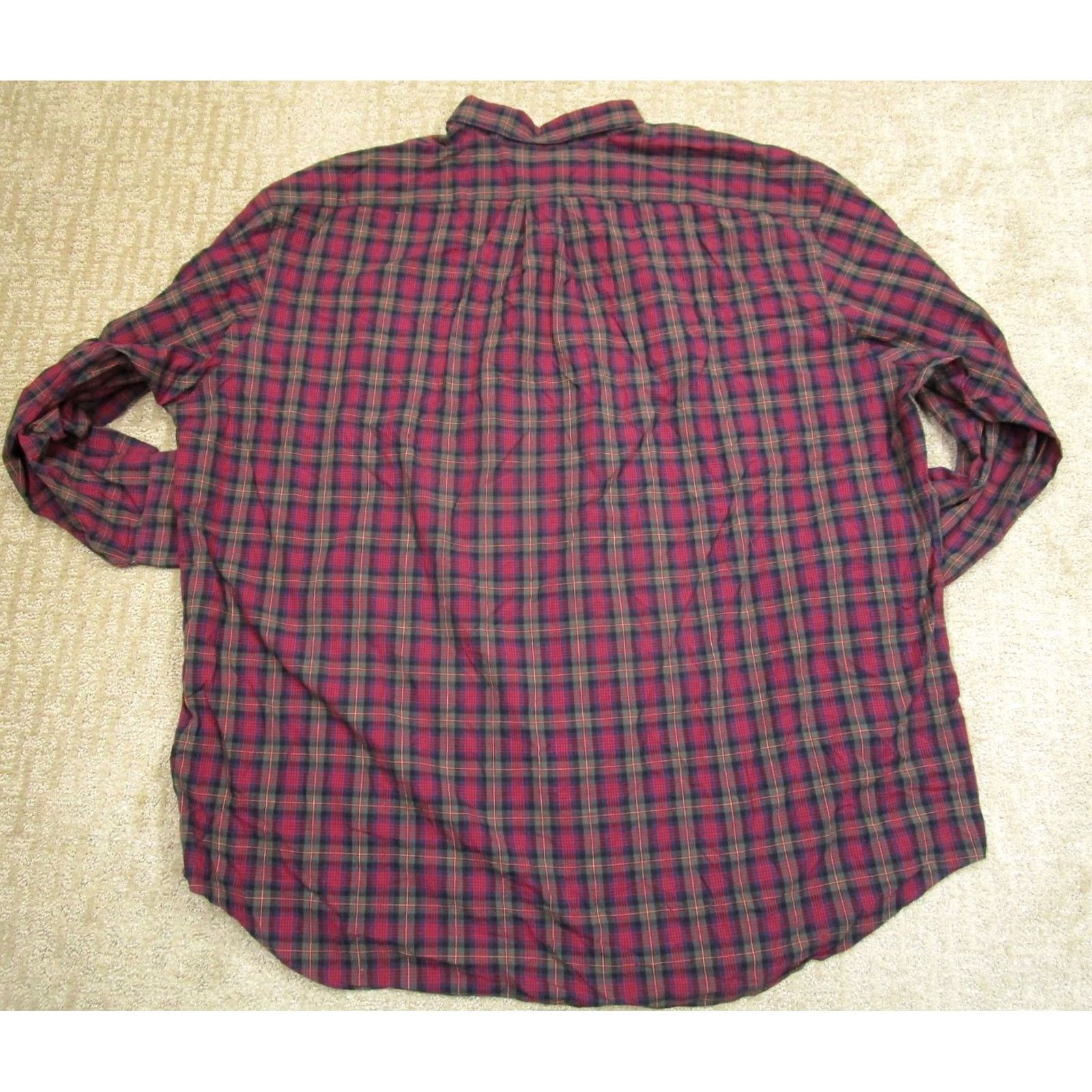Ralph Lauren VINTAGE Ralph Lauren Shirt Mens 3XLT Red Plaid Long Sleeve Button Down Poplin Cotton Button-Up Casual Shirt Size US XXL / EU 58 / 5 - 3 Thumbnail