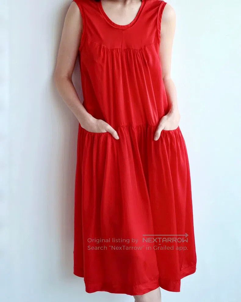 Comme des Garcons Comme Des Garcons Pleated Umbrella Hem Little Red Skirt Size S / US 4 / IT 40 - 1 Thumbnail
