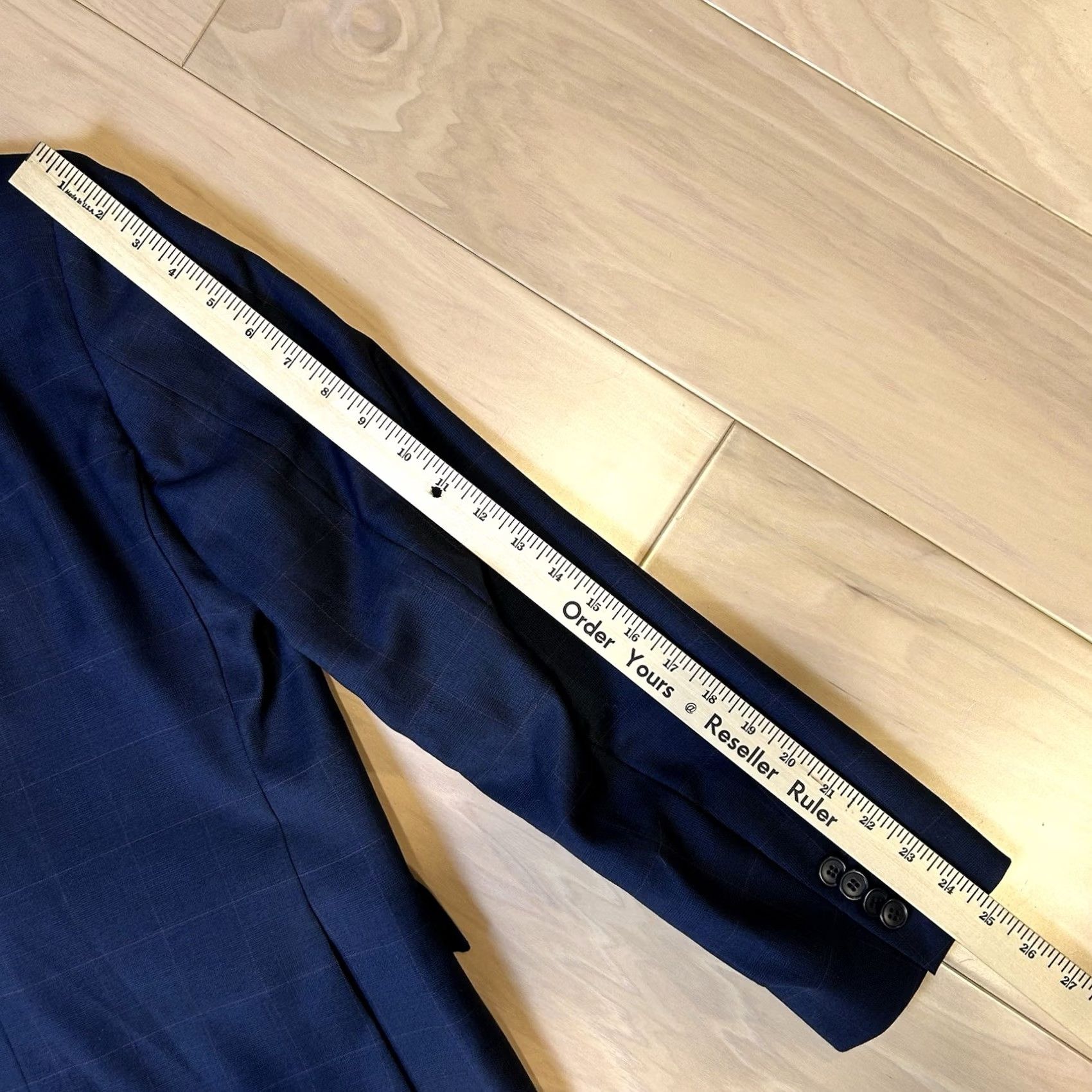 Vintage Rod Alan Custom Democratic Lining Blazer Sport Coat Men’s 39R Blue Plaid Regular Size 40R - 6 Thumbnail