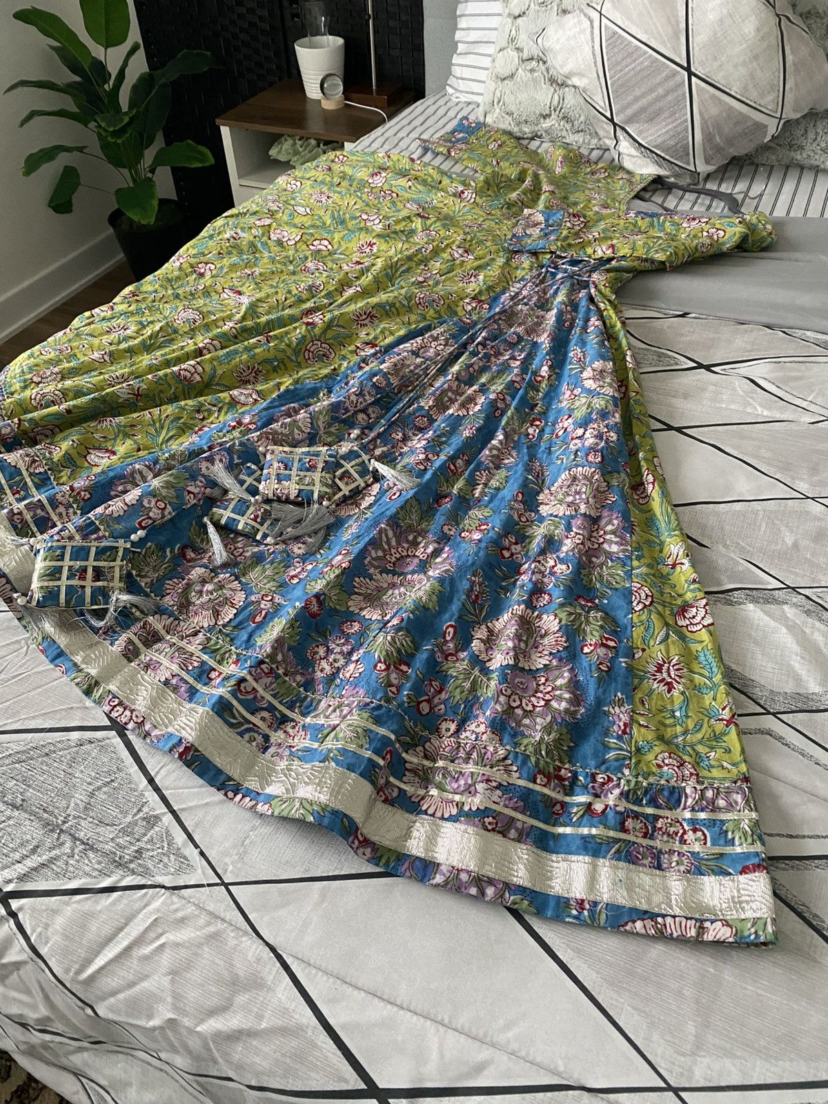 Other Shobitam 6M Flare Lime green Angrakha Anarkali Dress Size XL / US 12-14 / IT 48-50 - 11 Thumbnail
