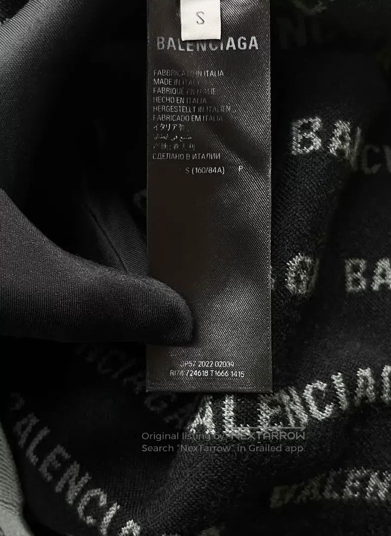 Balenciaga Balenciaga Grayish Green Barrage Printed Letter Logo Knit Size US S / EU 44-46 / 1 - 4 Thumbnail