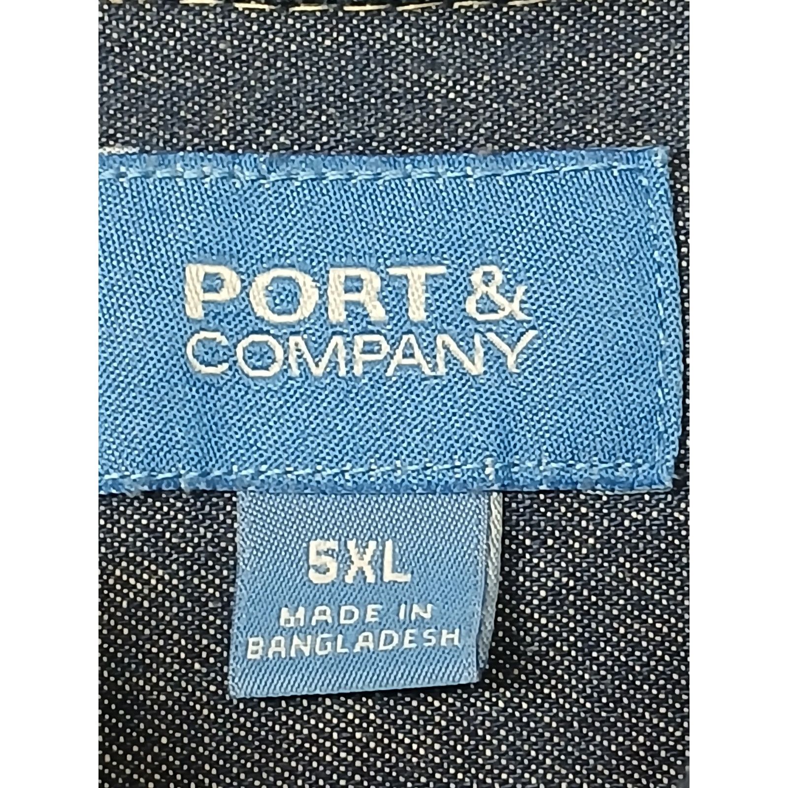 Port & Company Port & Company (5XL) Men's Slim Fit Dark Denim Jean Shirt Size US XXL / EU 58 / 5 - 8 Thumbnail