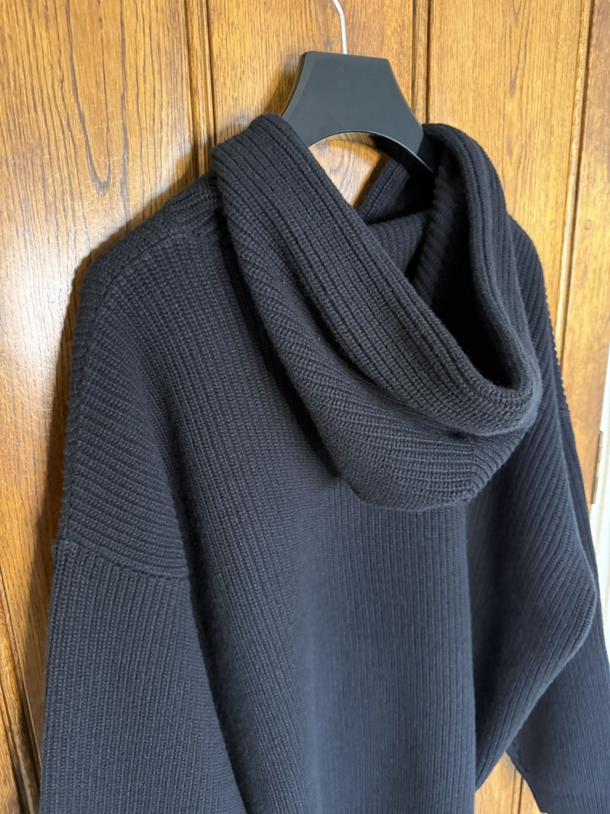 Celine $2k Celine hoodie sweater leather logo black wool Hedi S M Size US S / EU 44-46 / 1 - 17 Thumbnail