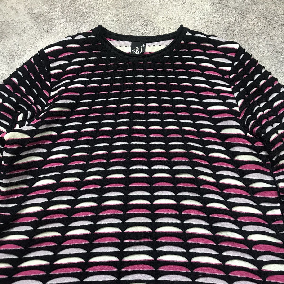 Vintage Vintage Y2K Striped Knit Sweater Oversized Rave Aesthetic XL Size XL / US 12-14 / IT 48-50 - 3 Thumbnail