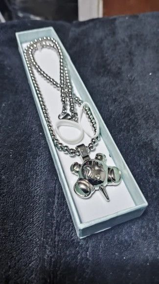Jewelry Stainless Steel Round Bead Chain Quadangle Ball Necklace Size ONE SIZE - 4 Thumbnail