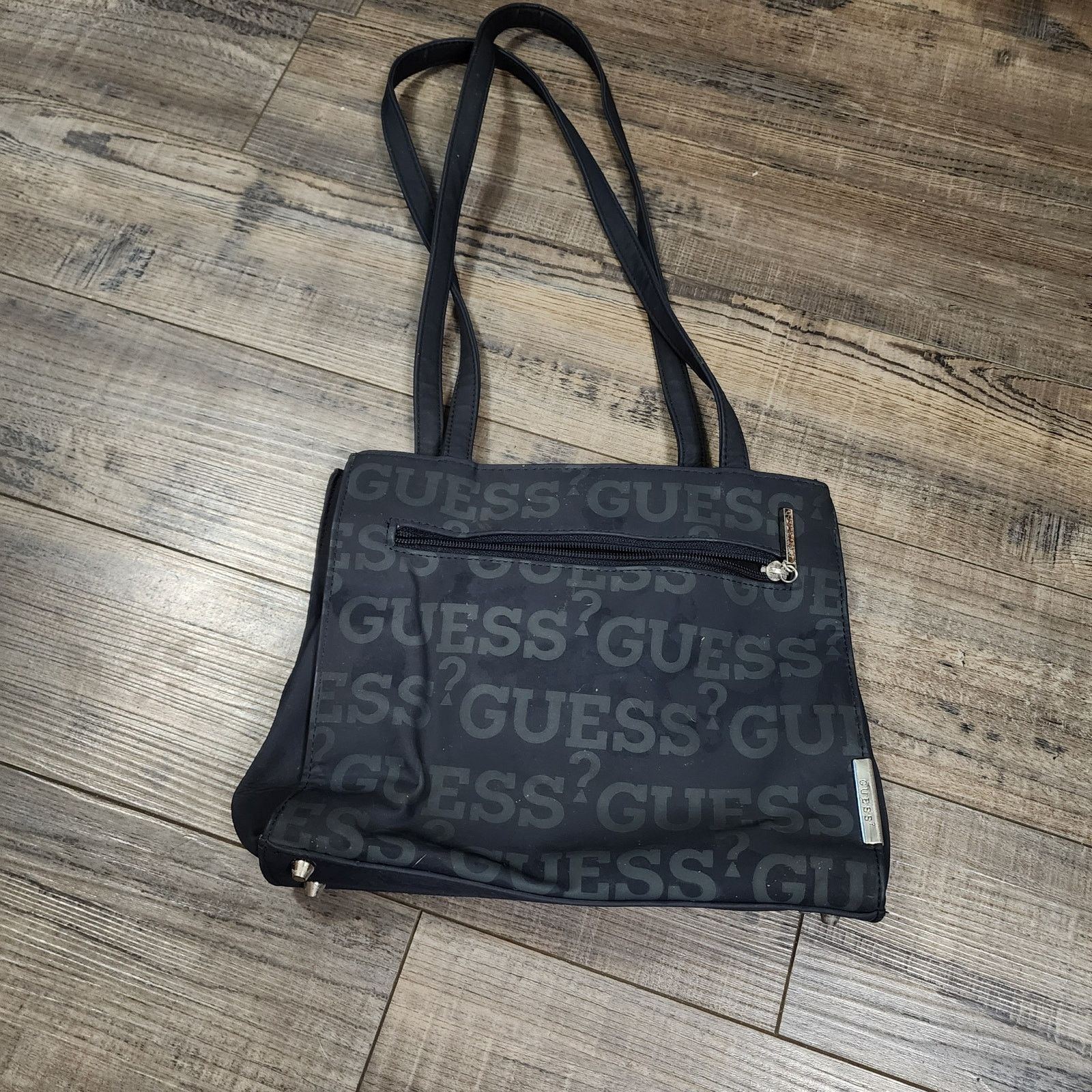 Guess Guess purse black on black vinyl top handle handbag 4a Size ONE SIZE - 2 Thumbnail