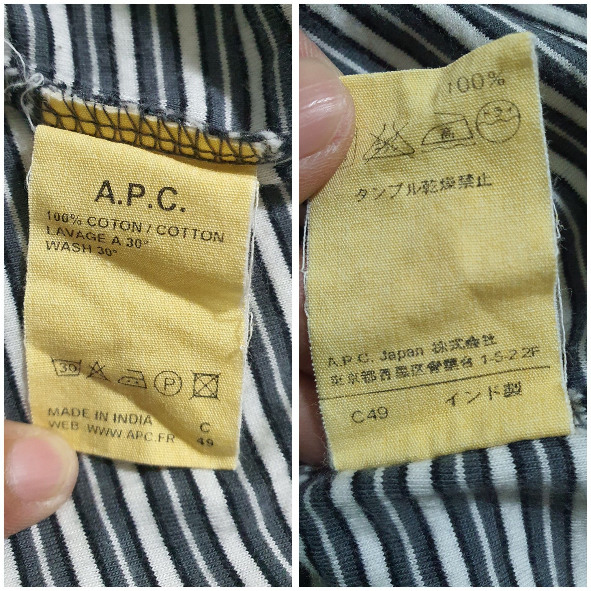 A.P.C. × Japanese Brand A.P.C. 19/26.5 STRIPE T-SHIRT Size US S / EU 44-46 / 1 - 4 Thumbnail