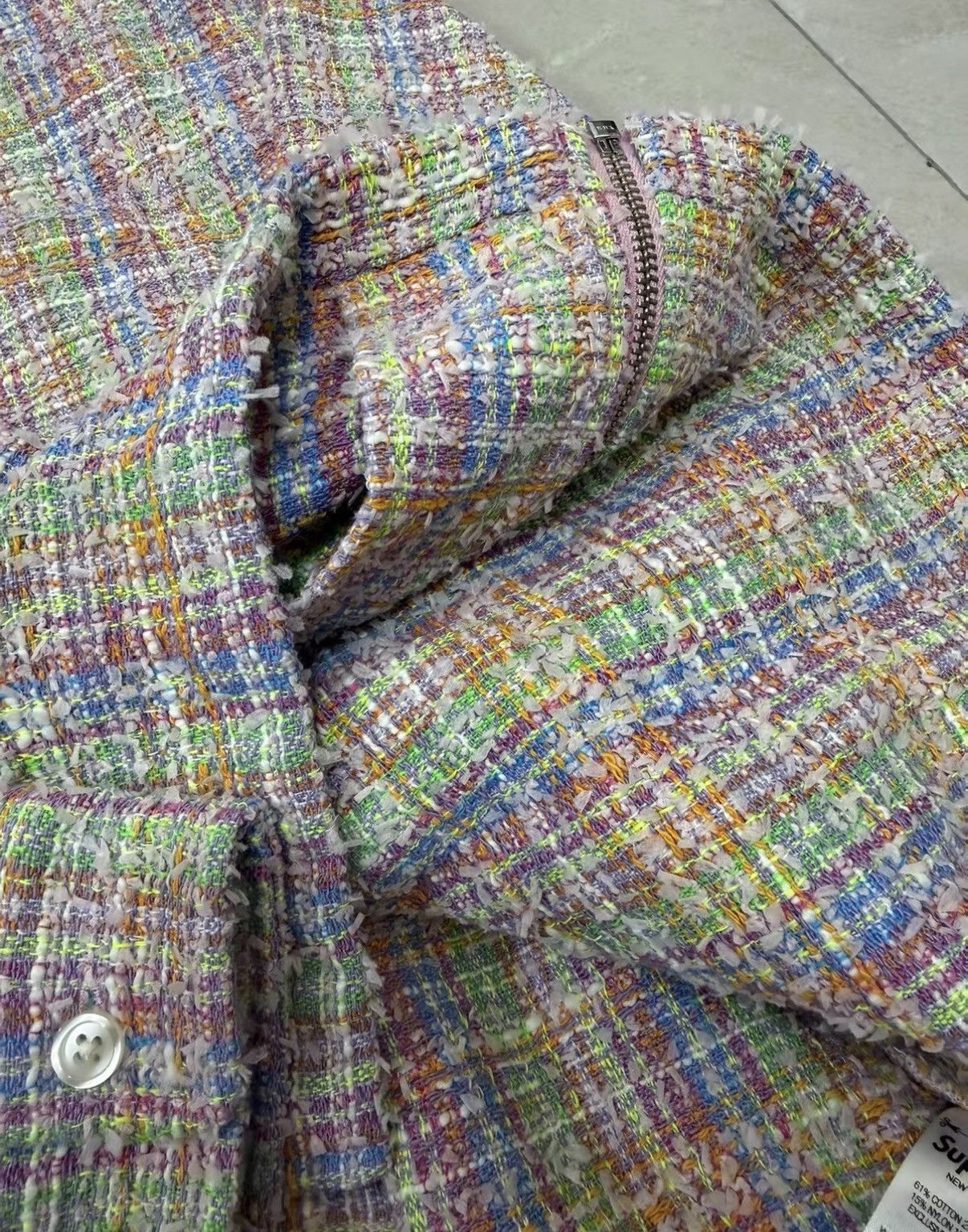Supreme Supreme SS26 WEEK1 Bouclé Zip Up Shirt J34 Size US M / EU 48-50 / 2 - 4 Thumbnail