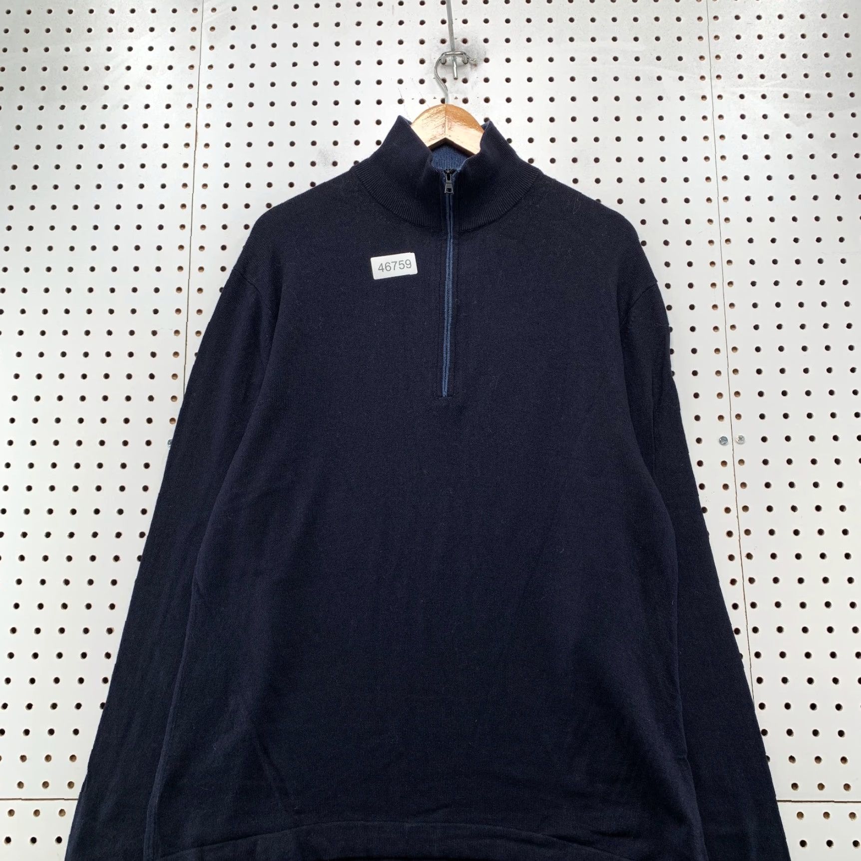Banana Republic Banana Republic Silk Cashmere Sweater Mens XL Navy Blue 1/4 Zip Work Shirt Knit Mock Neck Long Sleeve Casual Mens Size US XL / EU 56 / 4 - 4 Thumbnail