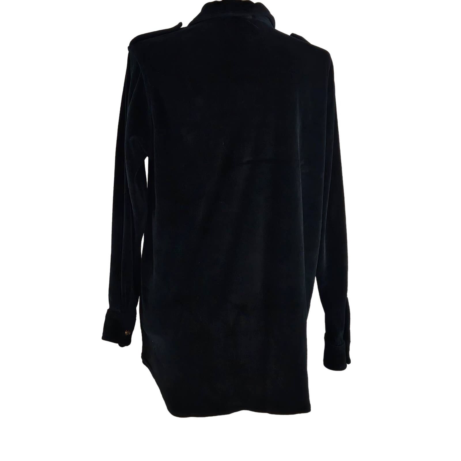Jones New York EUC VTG Jones New York Velour Utility Shirt Sz. S Black Size S / US 4 / IT 40 - 3 Thumbnail