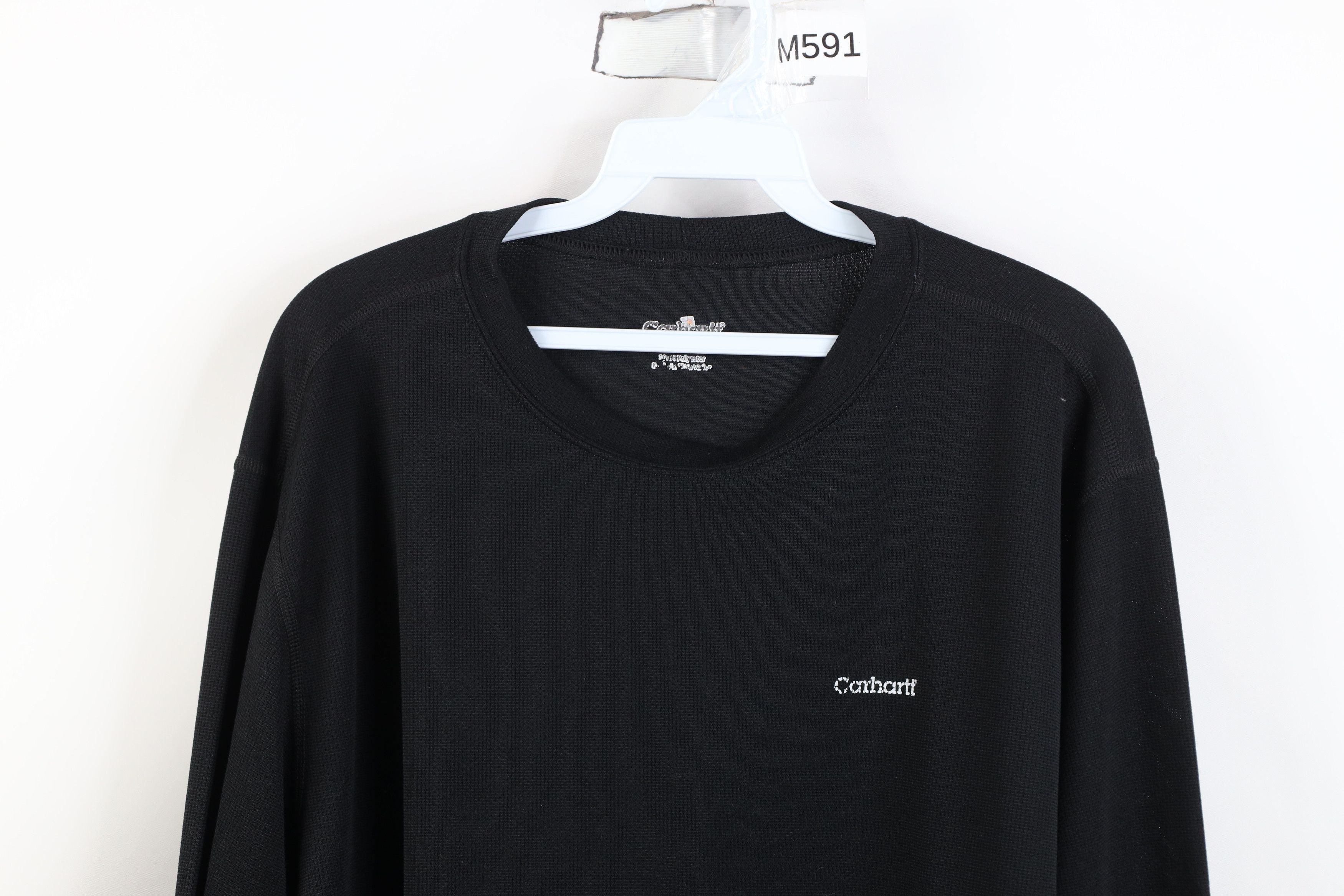 Carhartt Vintage Y2K Carhartt Thermal Knit Long Sleeve T-Shirt Black Size US XXL / EU 58 / 5 - 2 Thumbnail
