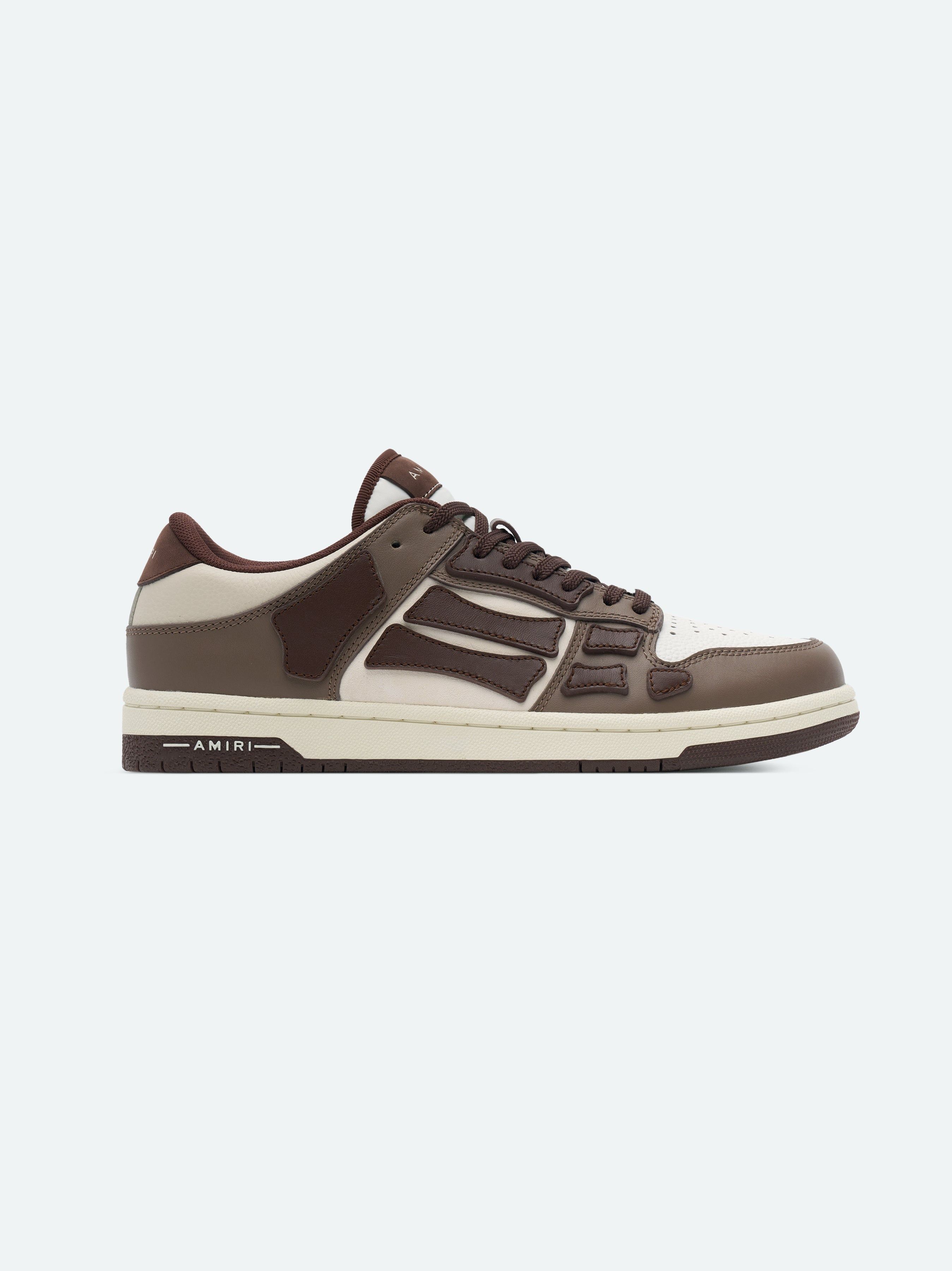 Amiri oc11z0325 Skelton Low Top Sneakers in Brown/Sea Salt Size US 9 / EU 42 - 1 Thumbnail