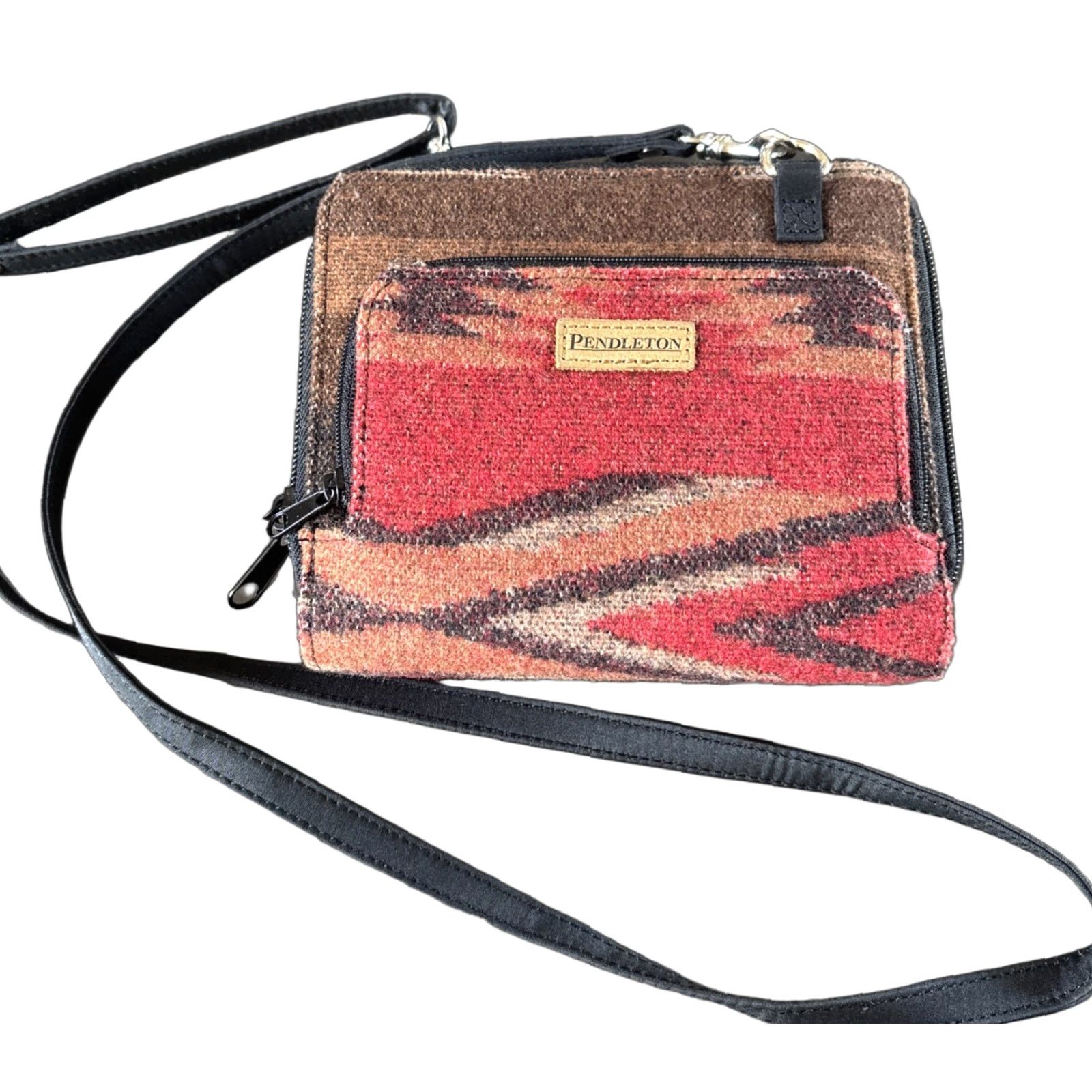 Pendleton PENDLETON Aztec Wool Small Crossbody Wallet Organizer Clutch Multicolor Black Strap Womens Size ONE SIZE - 1 Thumbnail