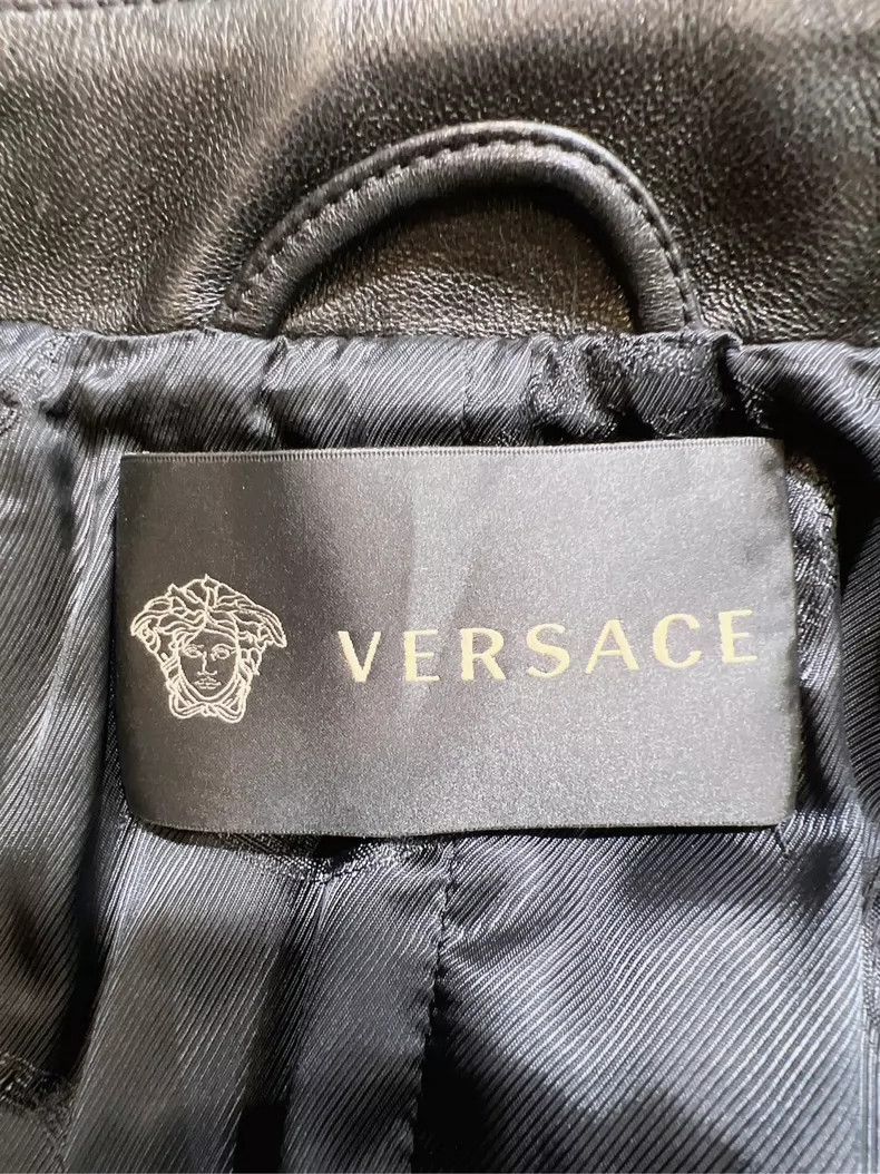 Versace Versace Men's black leather jacket Size US S / EU 44-46 / 1 - 8 Thumbnail