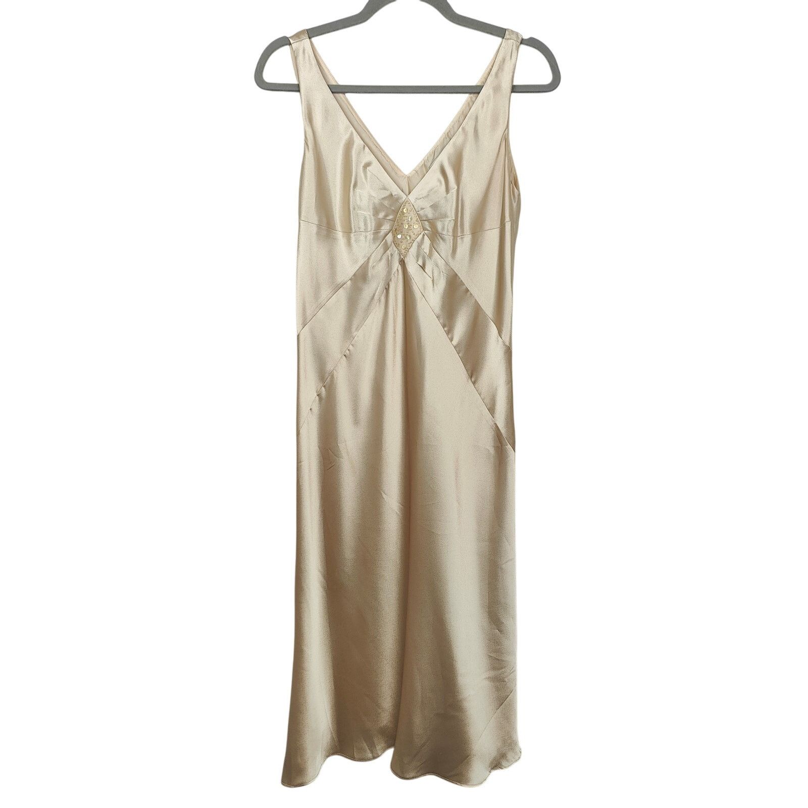 Other Vintage Y2K Amanda Smith Midi Dress Womens 10 Gold Satin Size L / US 10 / IT 46 - 1 Thumbnail