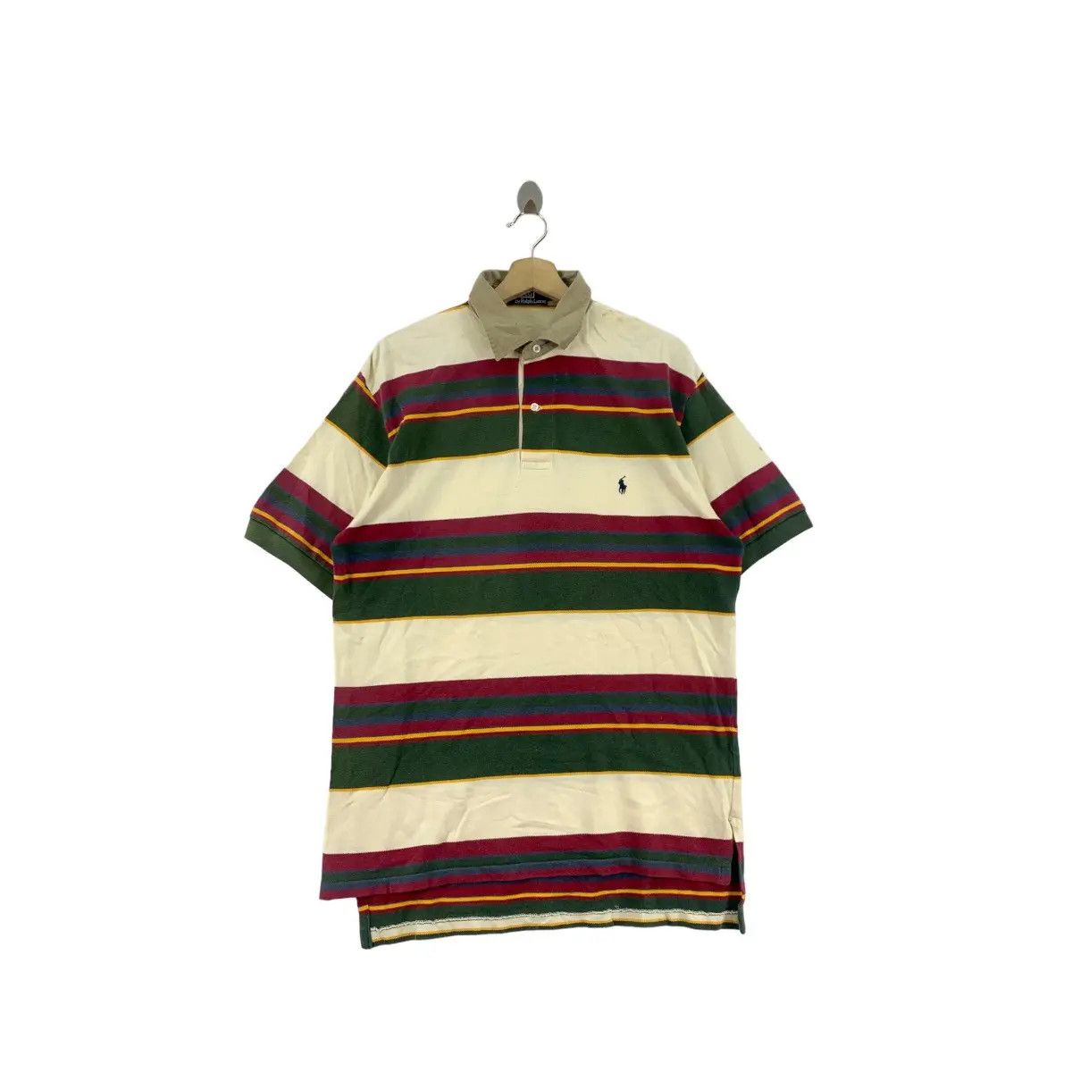 Polo Ralph Lauren Vintage POLO RALPH LAUREN Small Pony Striped Rugby Size US L / EU 52-54 / 3 - 1 Thumbnail
