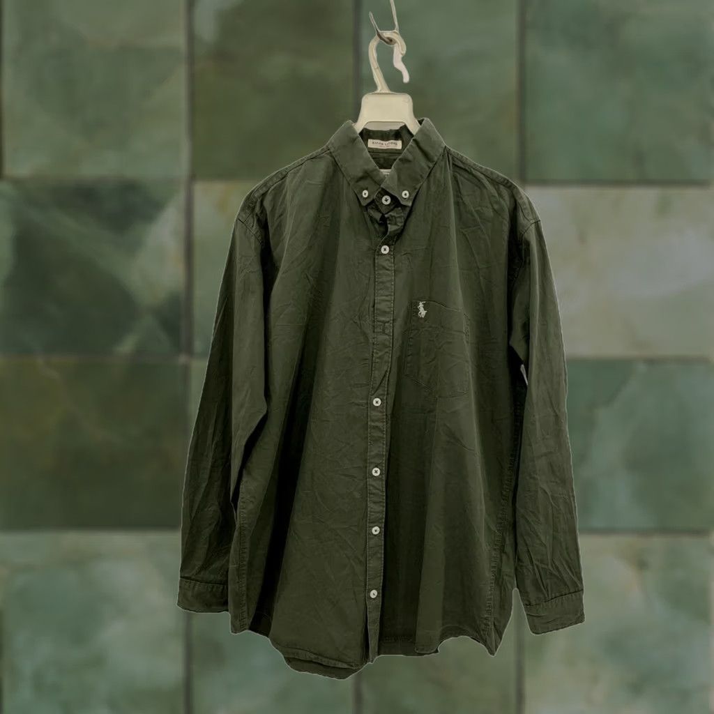 Polo Ralph Lauren Polo Ralph Lauren Authentic Dungarees Shirt Men's XXL Green USA Made Vtg Size US XXL / EU 58 / 5 - 1 Thumbnail