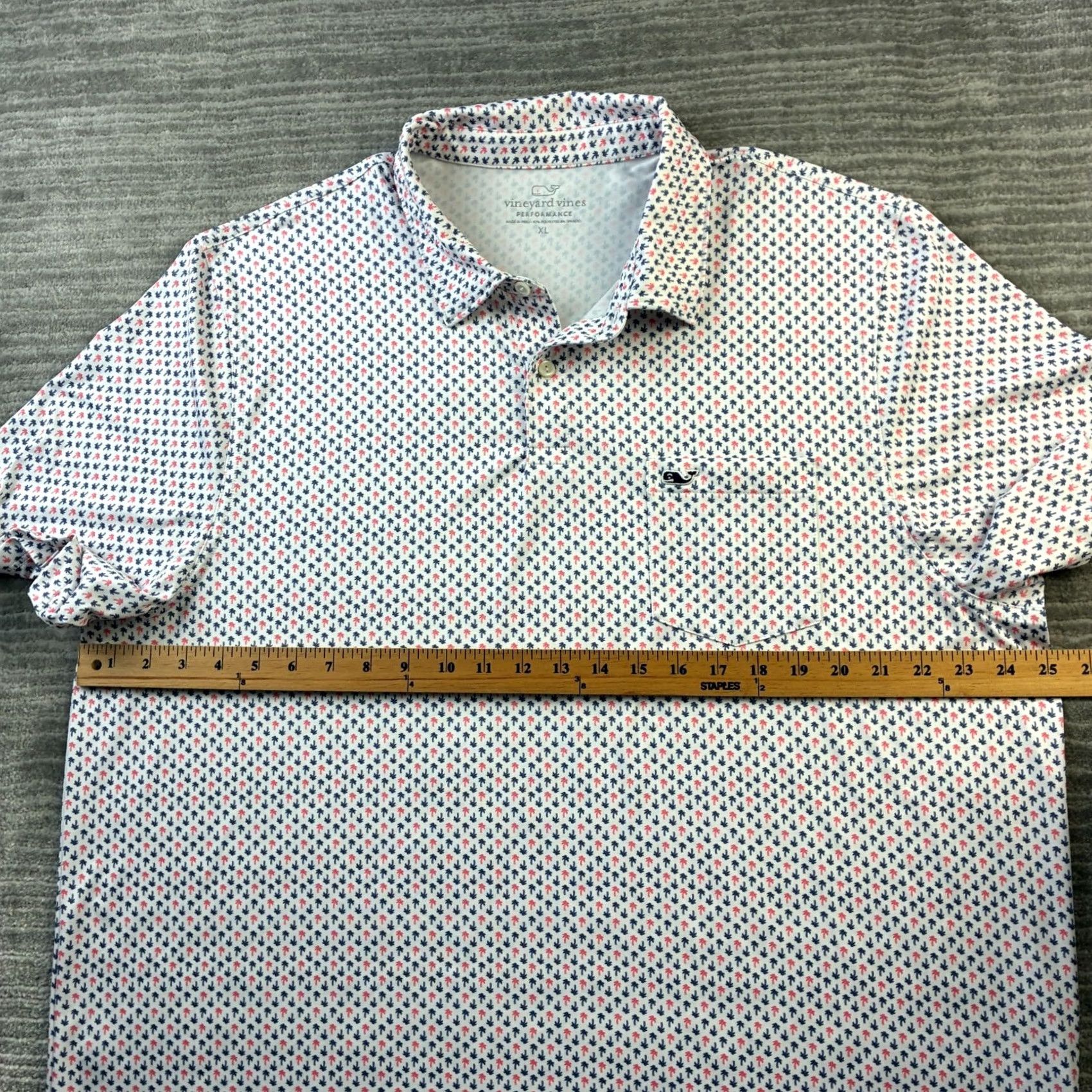 Vineyard Vines Vineyard Vines Polo Shirt Mens XL White All Over Print Golf Performance Shirt Short Sleeve Collared Buttoned Logo Casual Activewear Size US XL / EU 56 / 4 - 7 Thumbnail