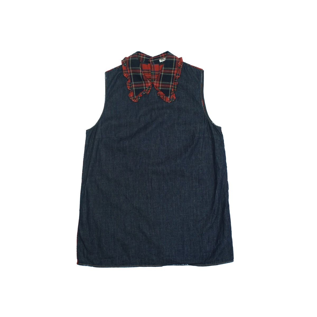 Miu Miu Miu Miu Sleeveless Plaid Denim Top Size M / US 6-8 / IT 42-44 - 1 Thumbnail