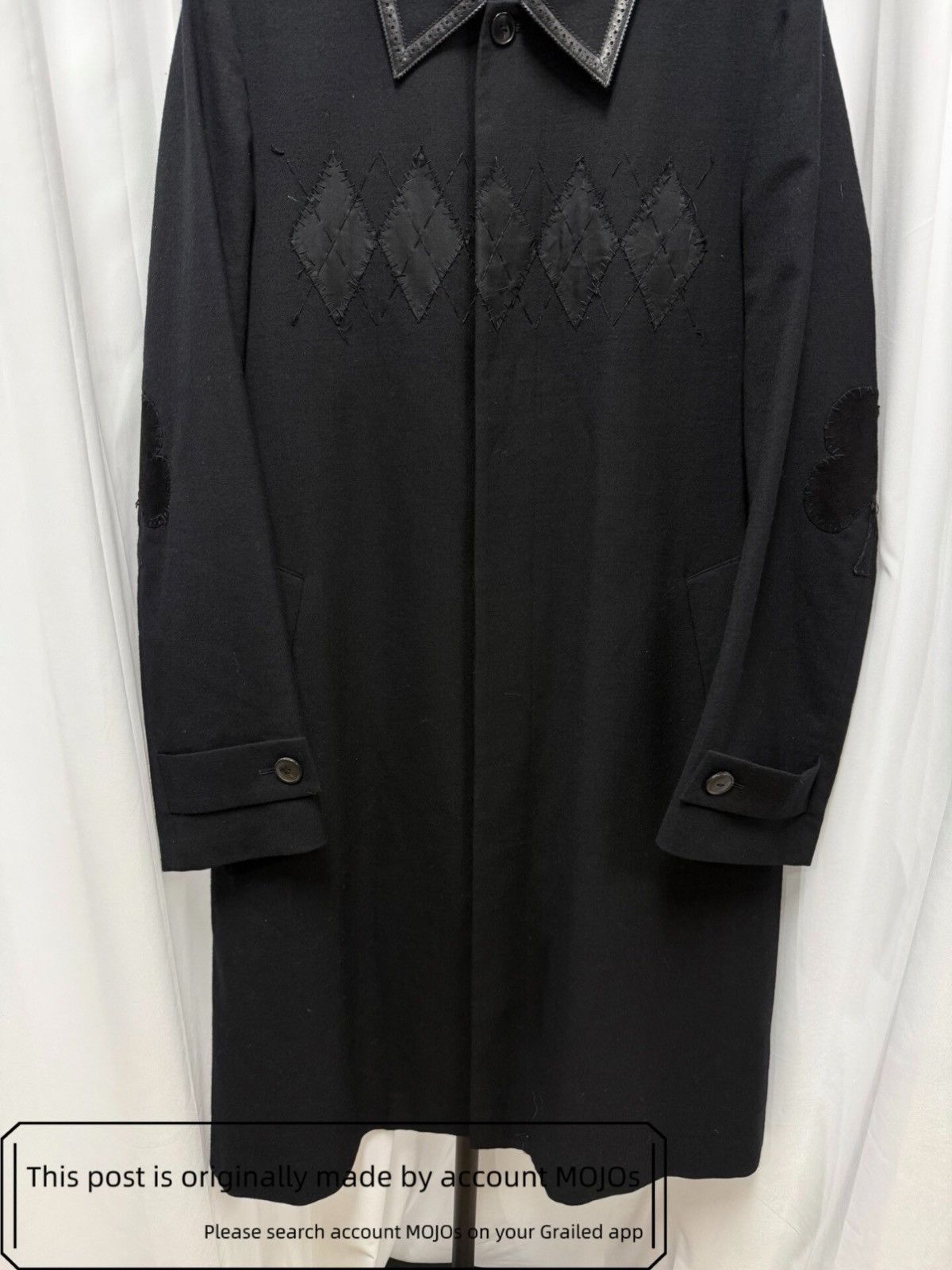 Number (N)ine Sz 3 Number Nine 06AW Noir Leather Edge Collar Coat mojos49 Size US L / EU 52-54 / 3 - 3 Thumbnail