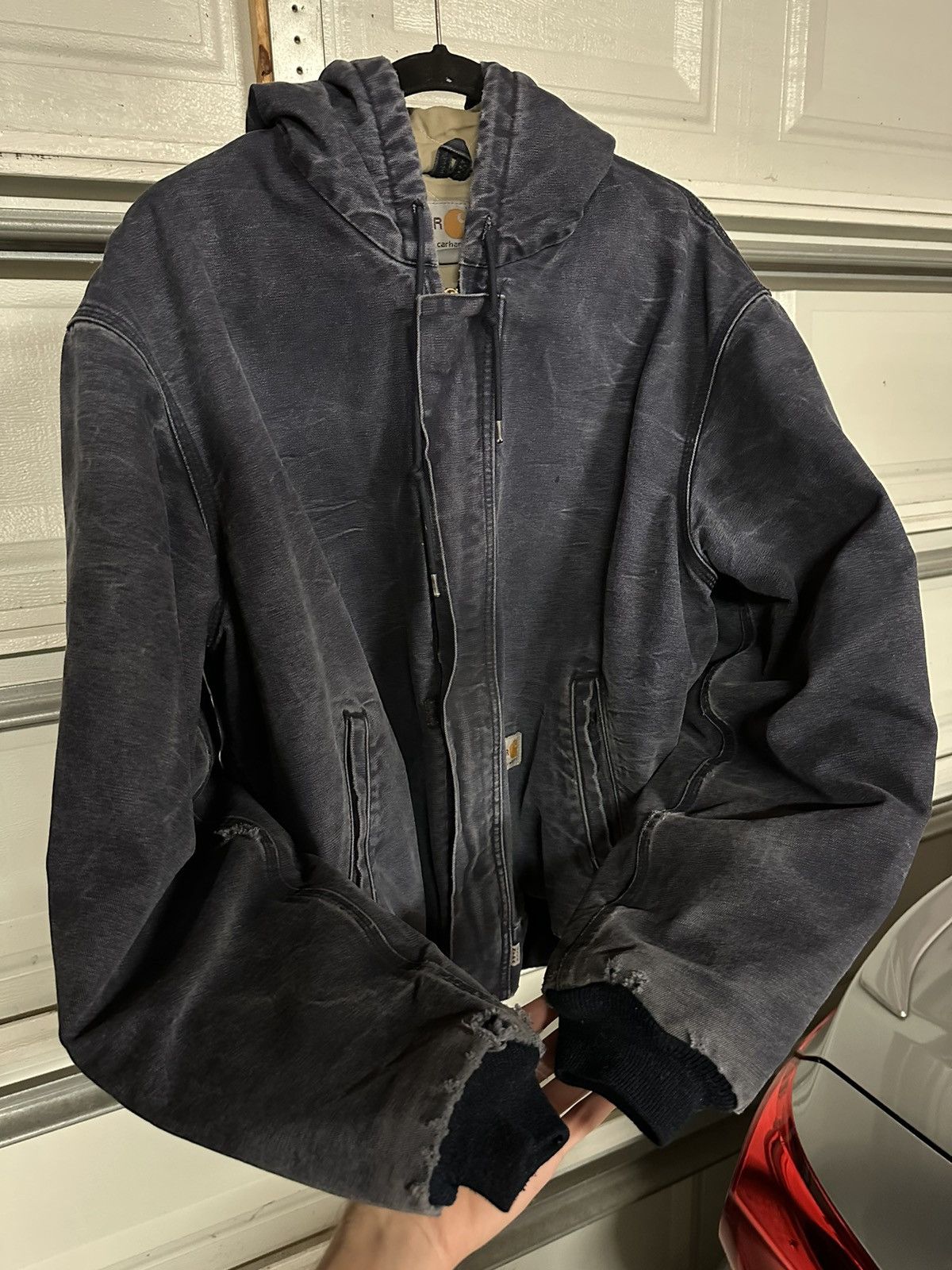 Carhartt × Other × Vintage Faded Distressed Carhartt hooded jacket Size US L / EU 52-54 / 3 - 5 Thumbnail