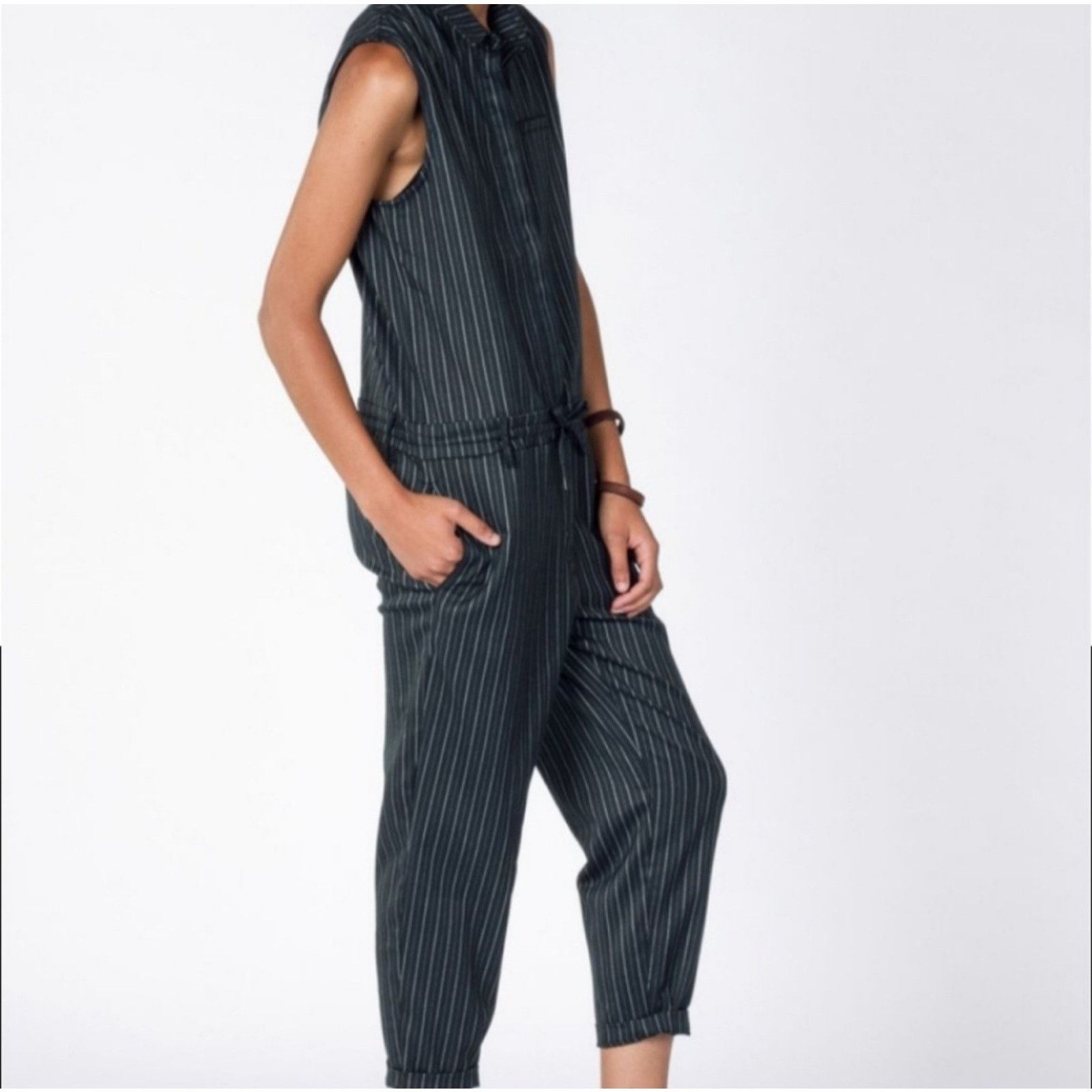 Wildfang Wildfang× LuccaCouture Striped Sleeveless XS Jumpsuit $180 Size 26" / US 2 / IT 38 - 1 Thumbnail