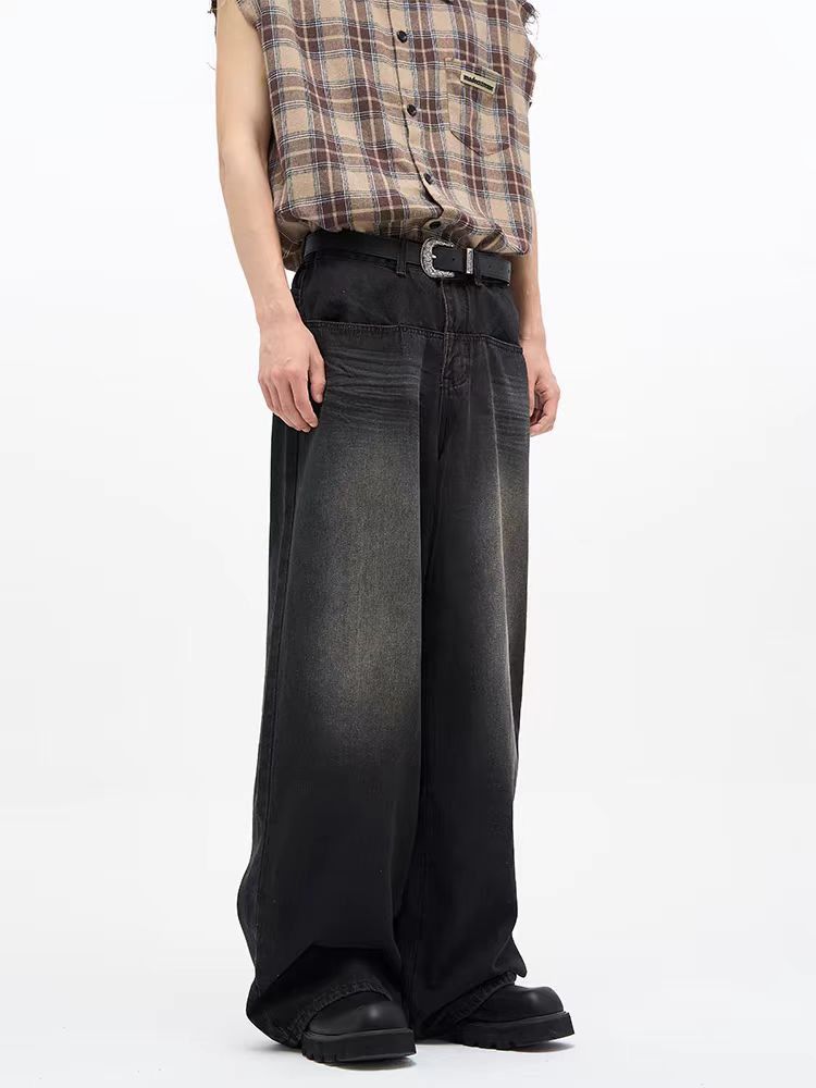 Japanese Brand × Jean Washed vintage baggy wide leg street jeans Size US 30 / EU 46 - 1 Thumbnail