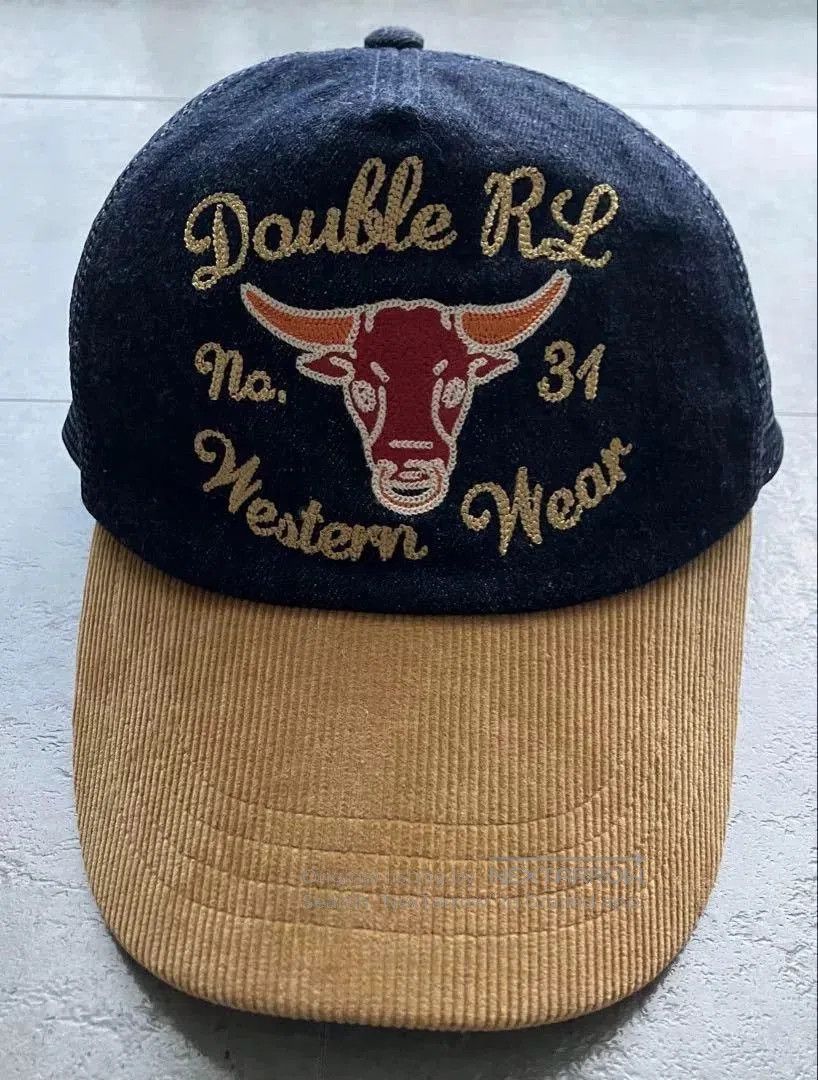 RRL Ralph Lauren double rl embroidered denim trucker cap. Size ONE SIZE - 1 Thumbnail