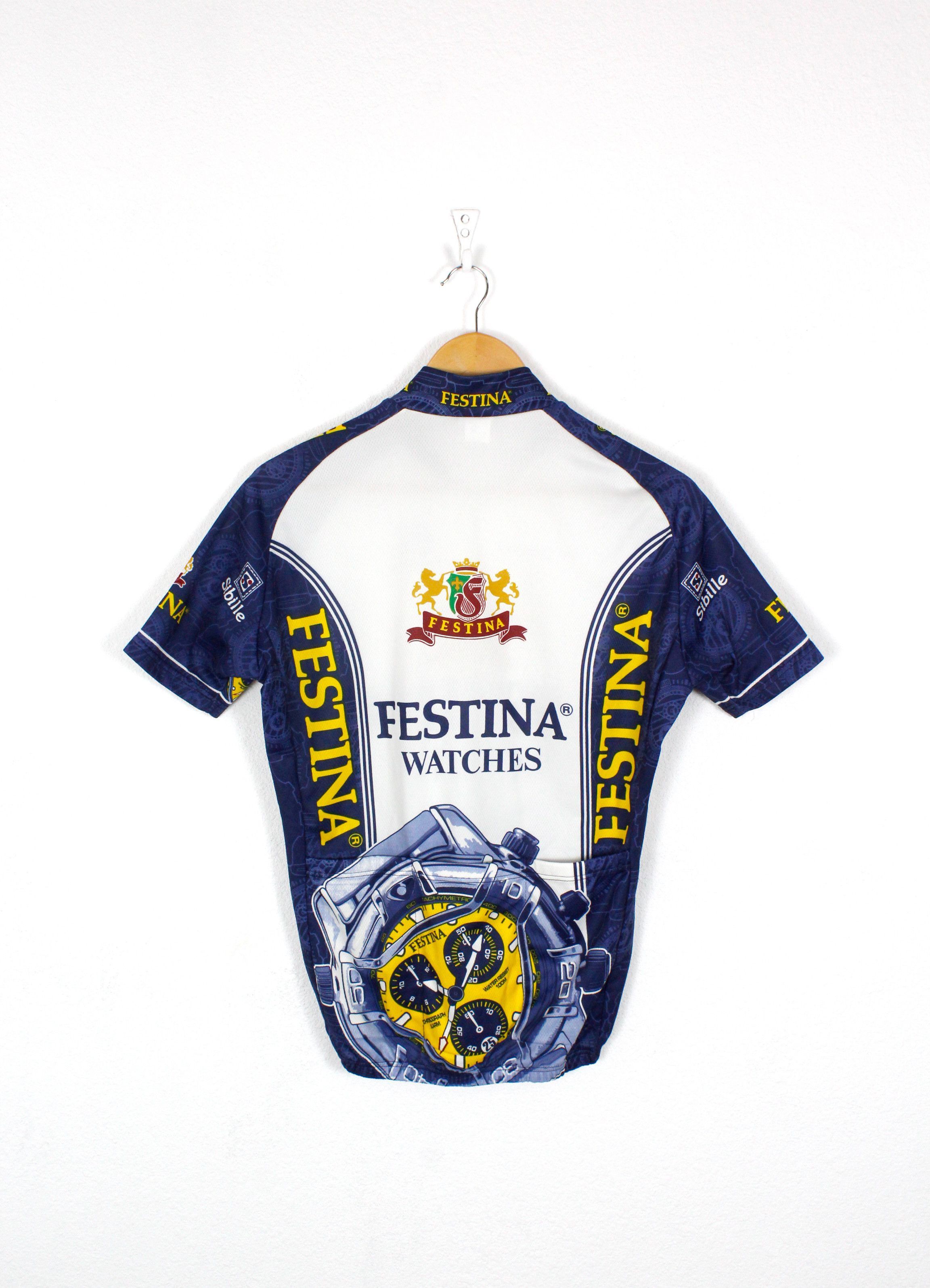 Vintage Vintage Festina Watches Peugeot Cycle Jersey Tshirt Tee Size US L / EU 52-54 / 3 - 6 Thumbnail