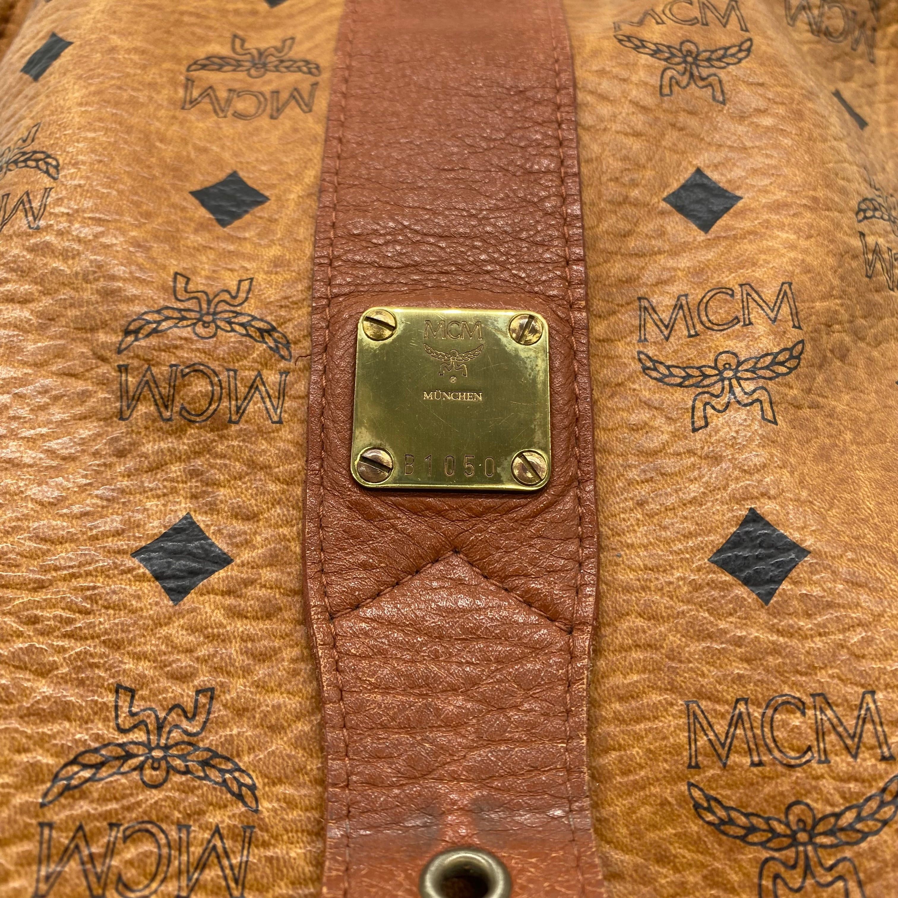 MCM Vintage MCM Visetos Backpack Cognac Size ONE SIZE - 4 Thumbnail