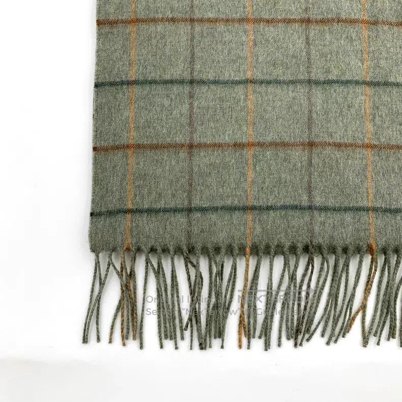 Loro Piana Loro Piana size 175*43cm Green checkered goat cashmere frin Size ONE SIZE - 3 Thumbnail
