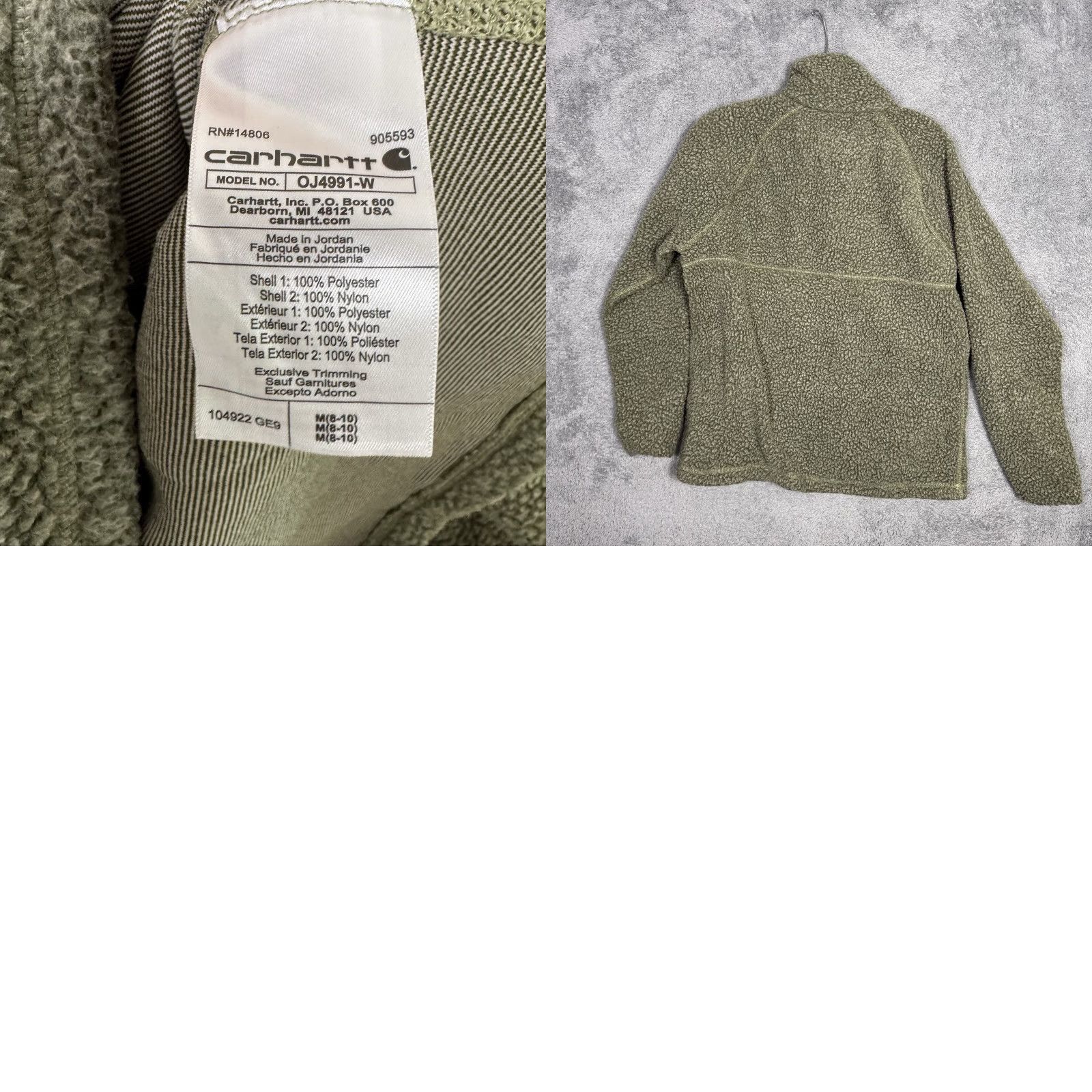 Carhartt VINTAGE Carhartt Jacket Womens M 8-10 Pullover 104922-W 1/4 Snap Fleece Sherpa Sweater Size M / US 6-8 / IT 42-44 - 8 Thumbnail