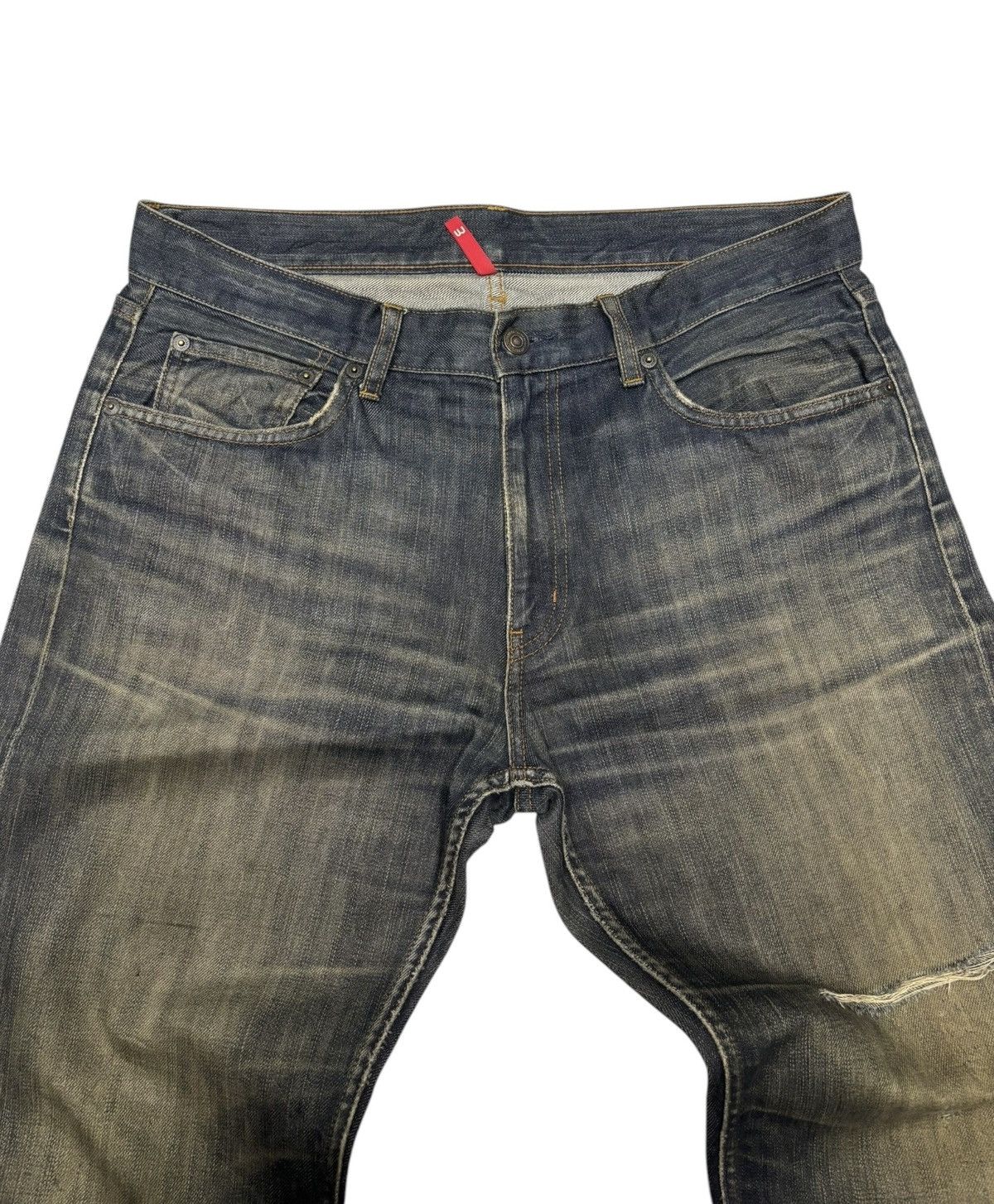 Undercover × Uniqlo DISTRESSED DENIM RUSTY MUD WASH UNIQLO UNDERCOVER STYLE JEAN Size US 36 / EU 52 - 9 Thumbnail