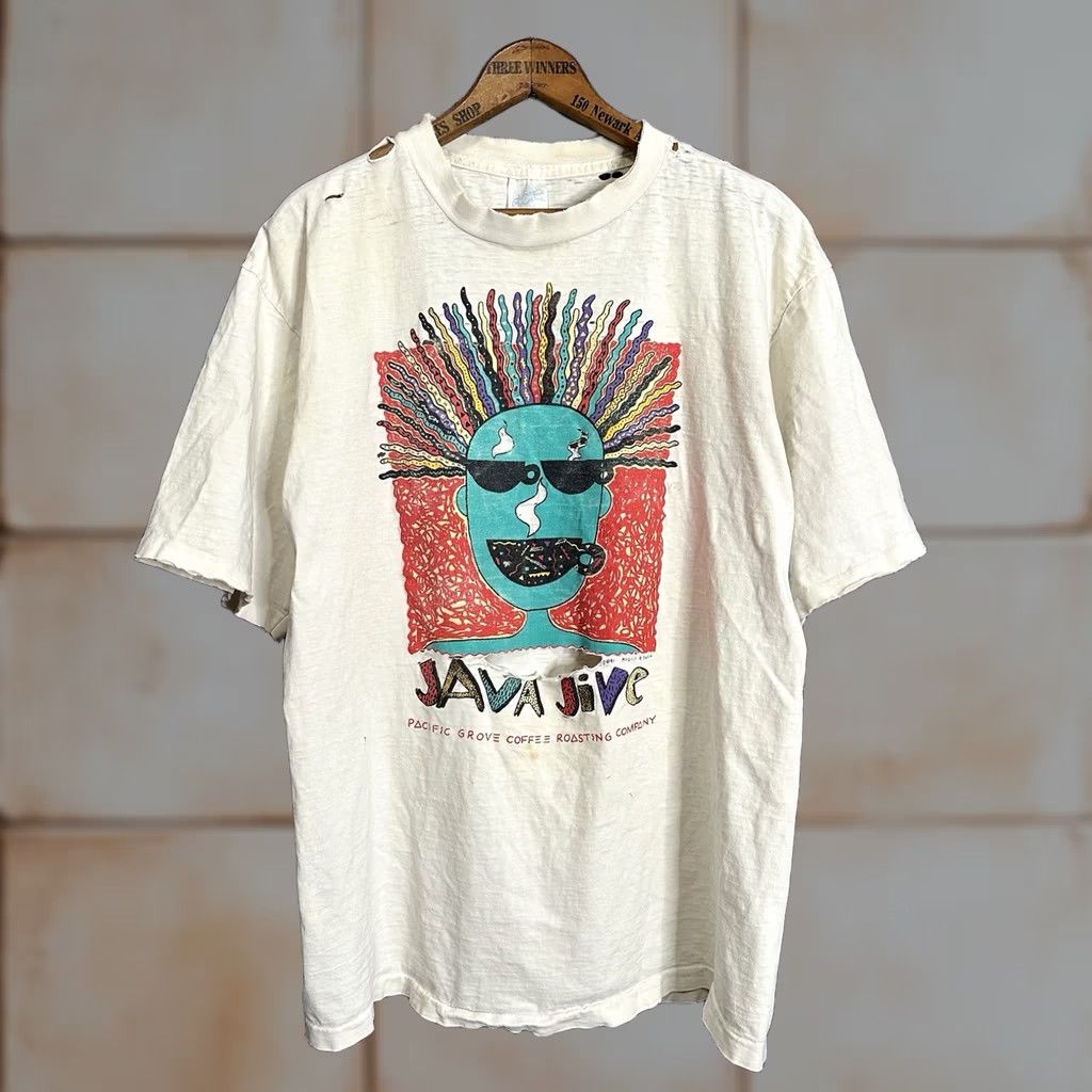 Thrasher VINTAGE 1990S Java Jive Muscle Beach Distressed T Shirt XL White Nike Shirt? Size US XL / EU 56 / 4 - 1 Thumbnail