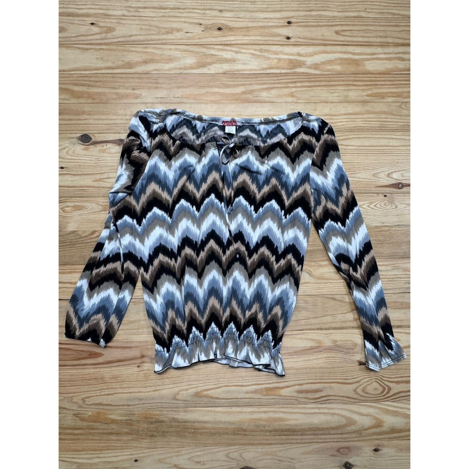 Other Carol Rose Blue Brown Flounce 3/4 Sleeve Women’s Size M Size M / US 6-8 / IT 42-44 - 4 Thumbnail