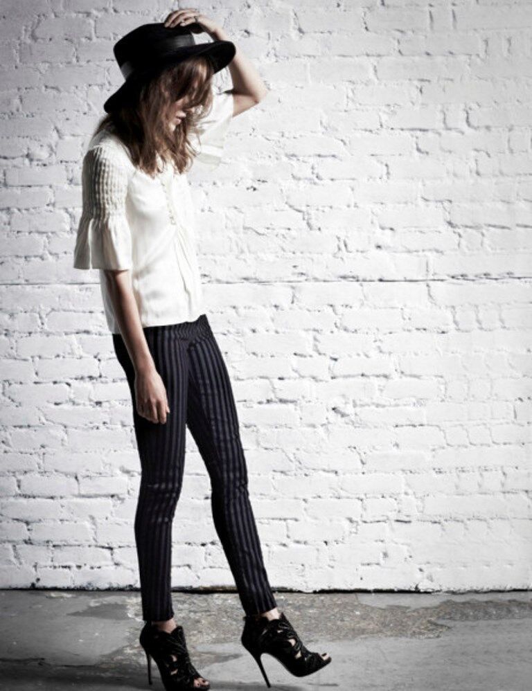 Paige Paige Velvet Stripe Verdugo Skinny Jeans Black ( 25 ) Size 25" / US 0 / IT 36 - 2 Thumbnail